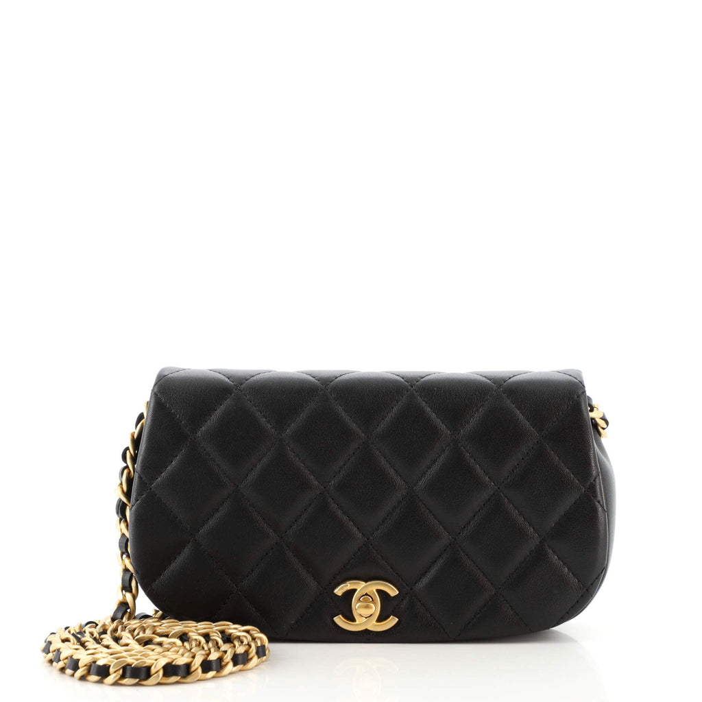 Coco Mail Clutch with Chain Quilted Calfskin