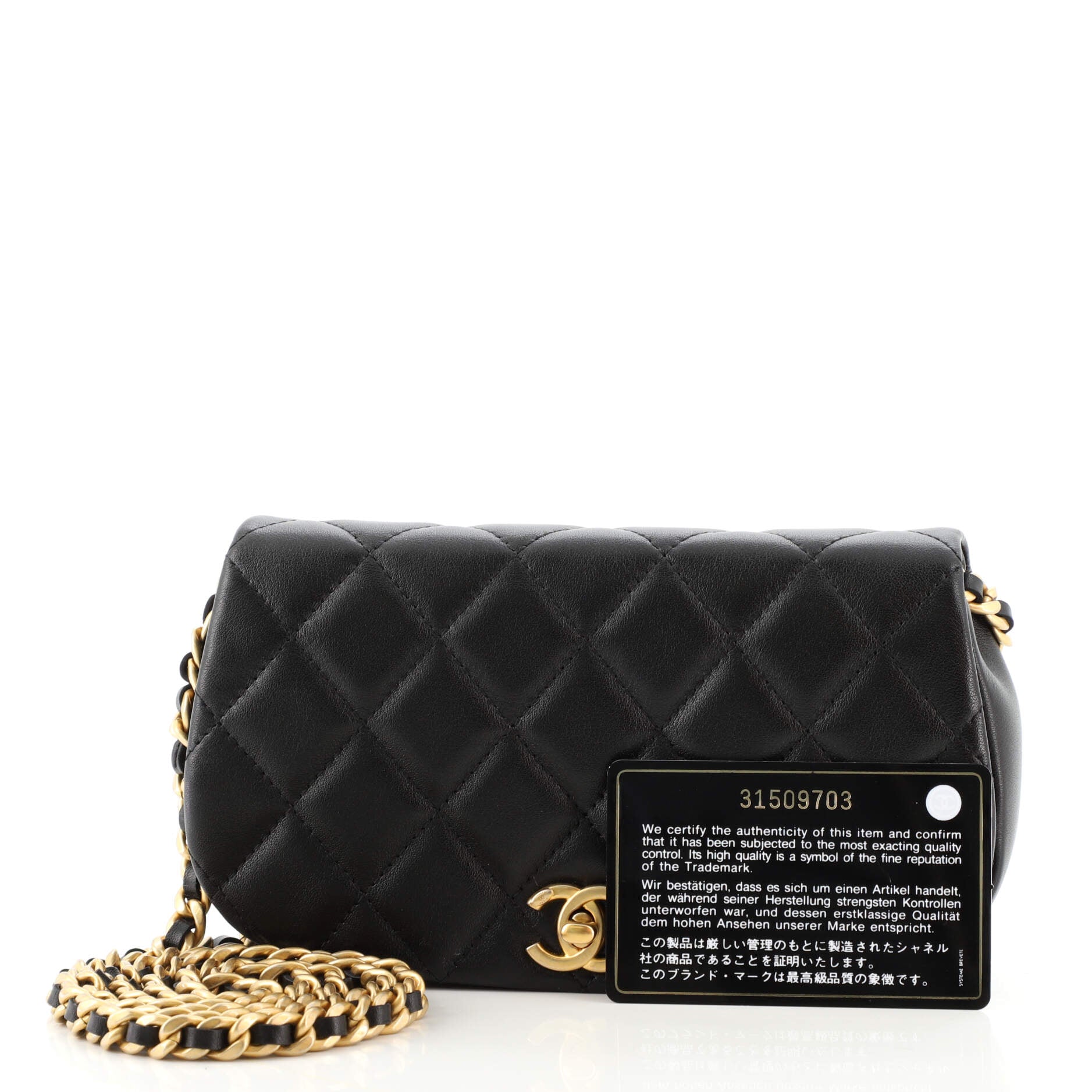 Coco Mail Clutch with Chain Quilted Calfskin