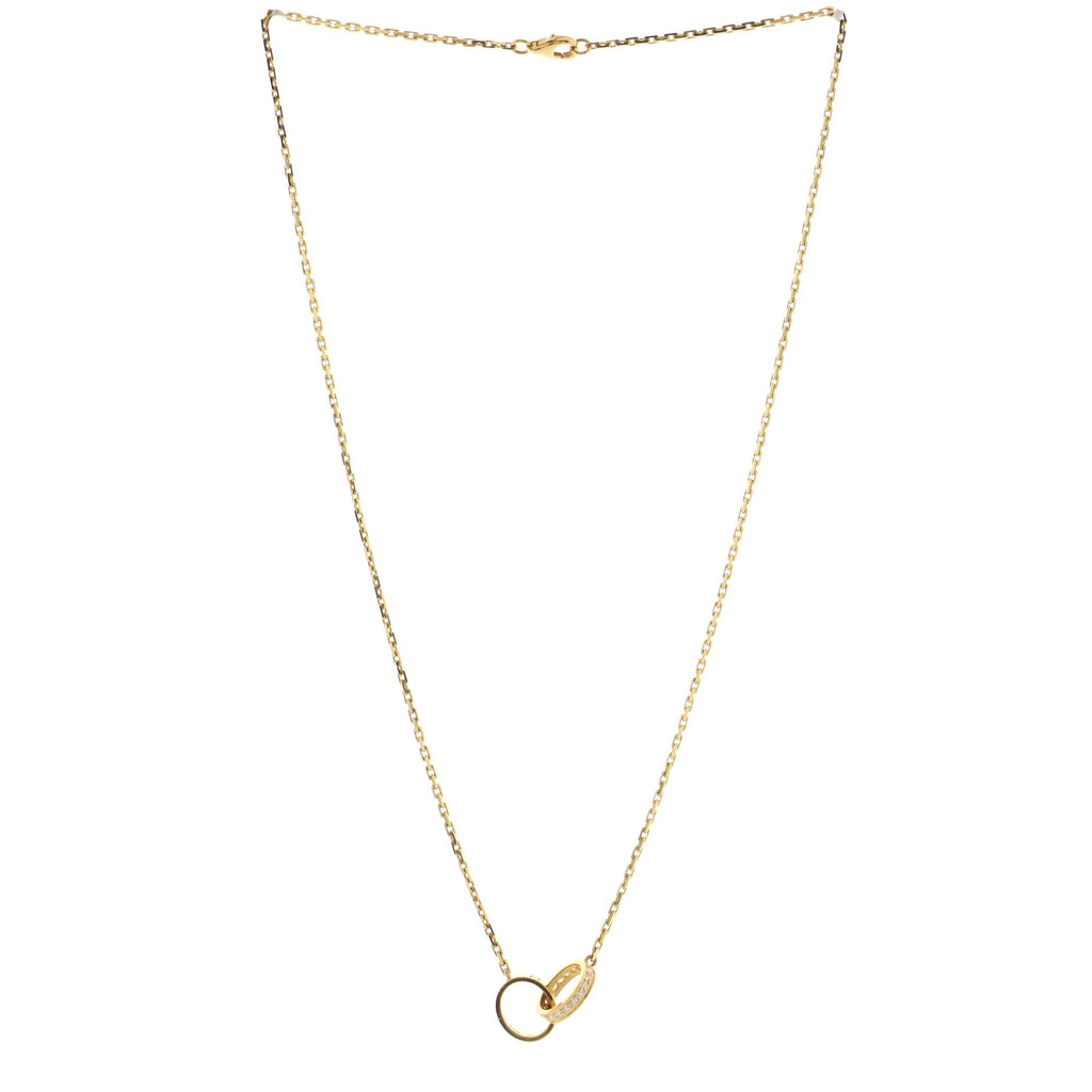 Love Interlocking Necklace 18K Yellow Gold and Diamonds