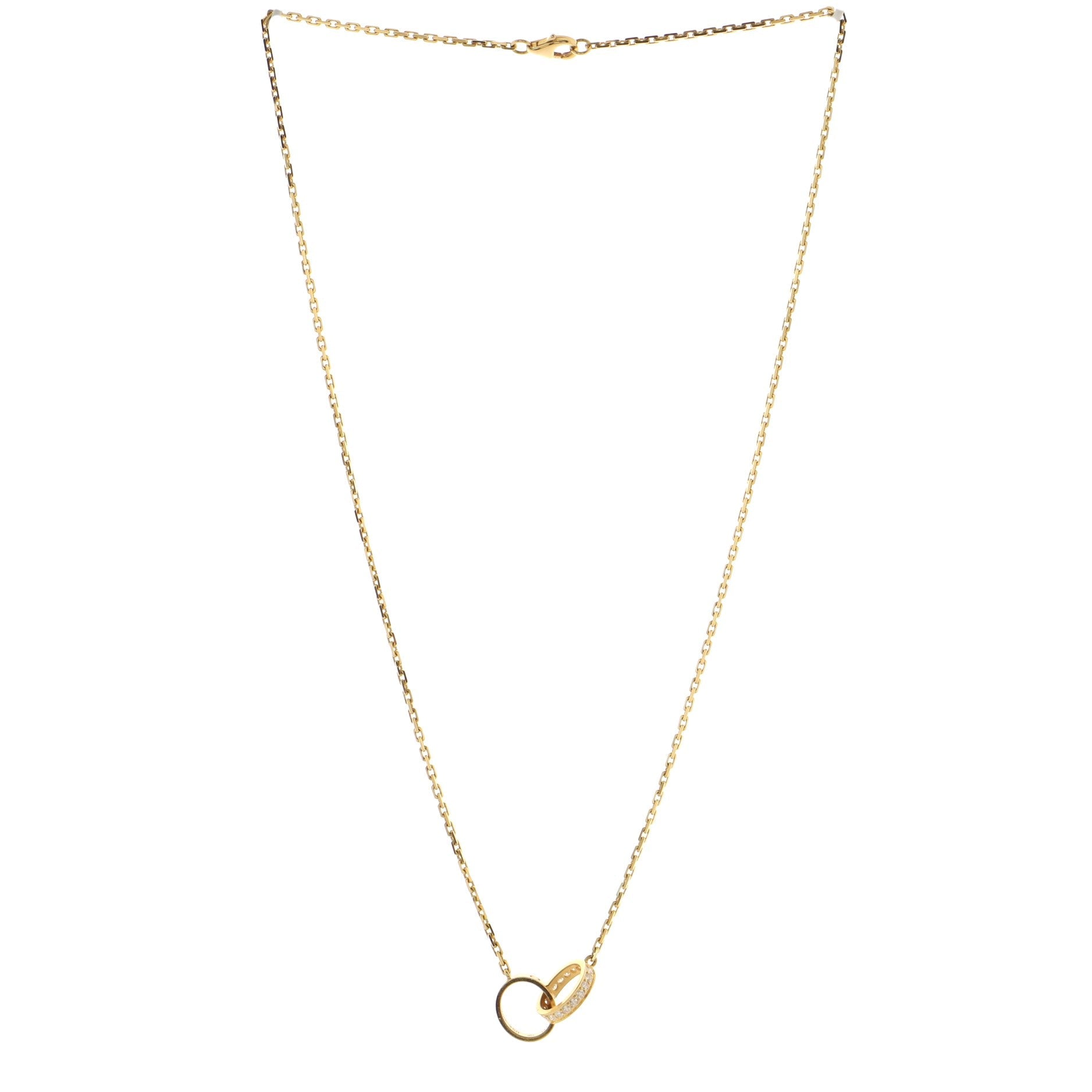 Love Interlocking Necklace 18K Yellow Gold and Diamonds