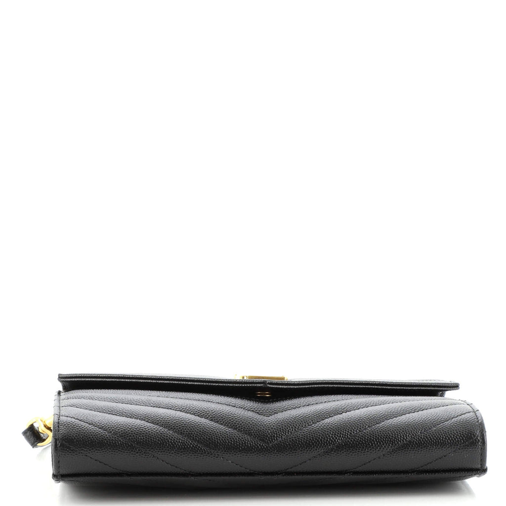 Classic Monogram Envelope Wristlet Clutch Matelasse Chevron Leather