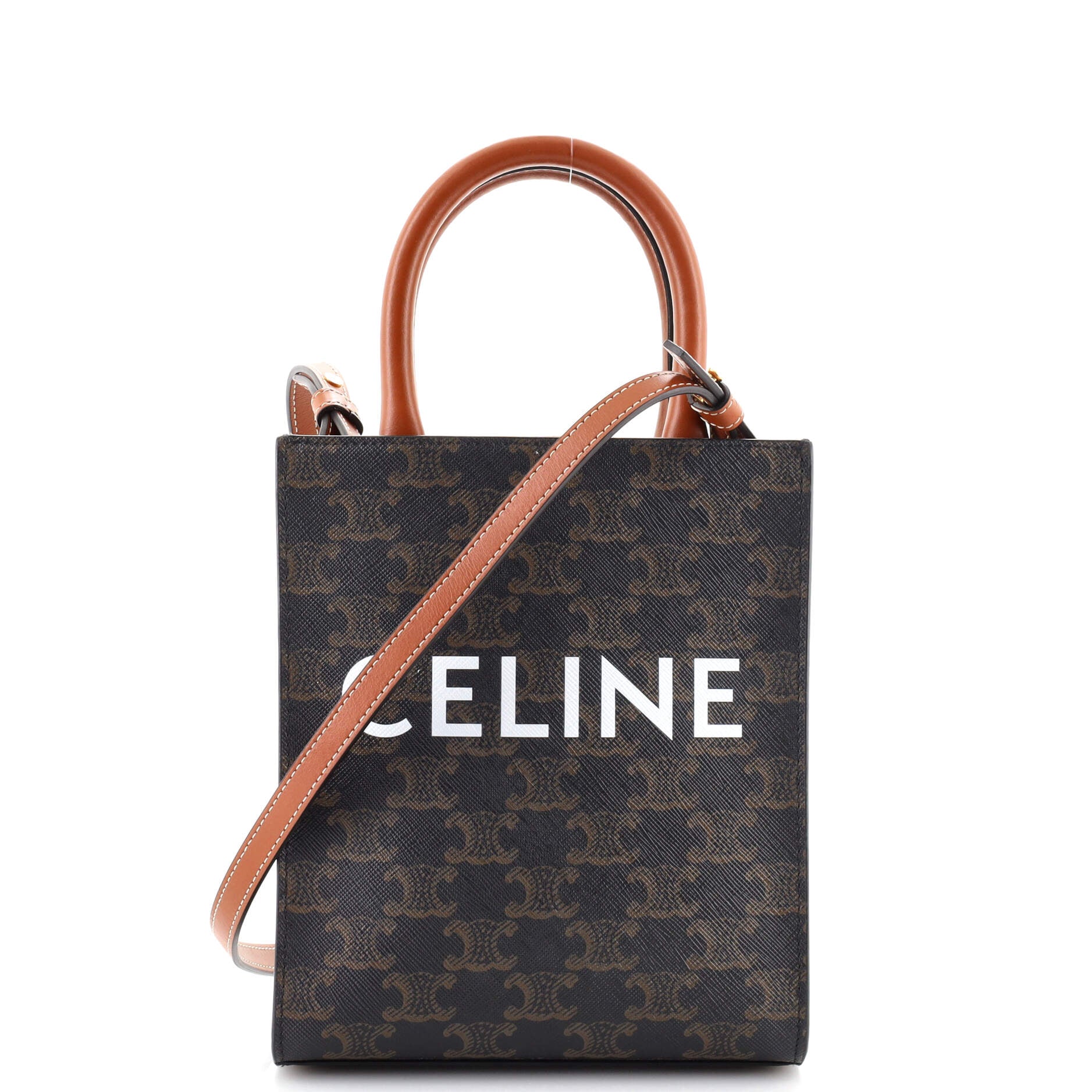 Vertical Cabas Tote Triomphe Coated Canvas Mini