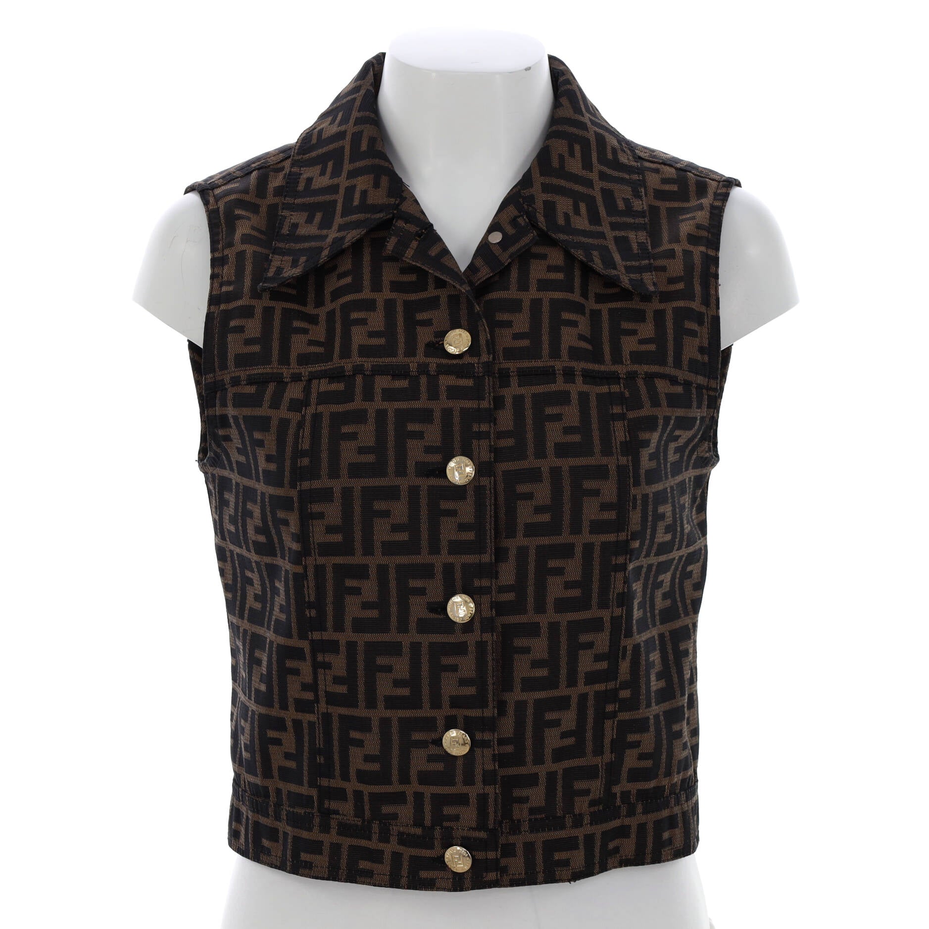 Women’s Vintage Button-Up Vest Polyester Blend