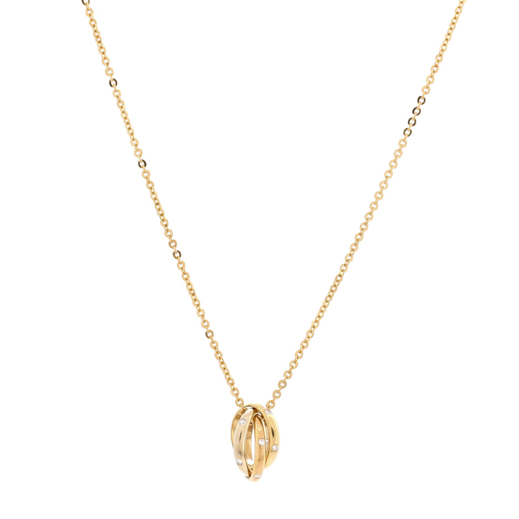 Constellation Trinity Pendant Necklace 18K Tricolor Gold with Diamonds
