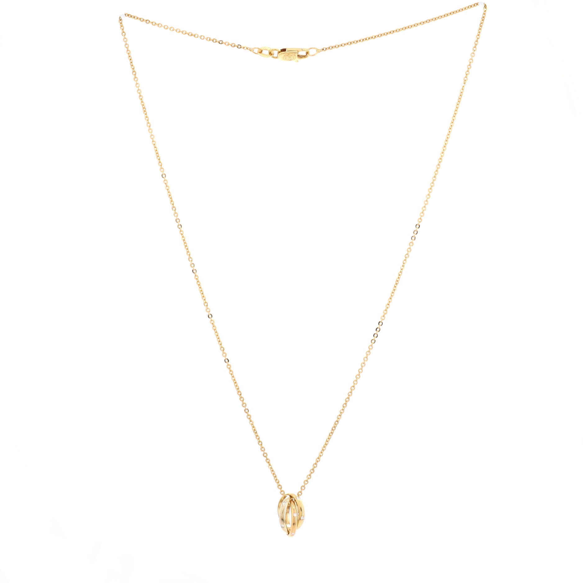 Constellation Trinity Pendant Necklace 18K Tricolor Gold with Diamonds