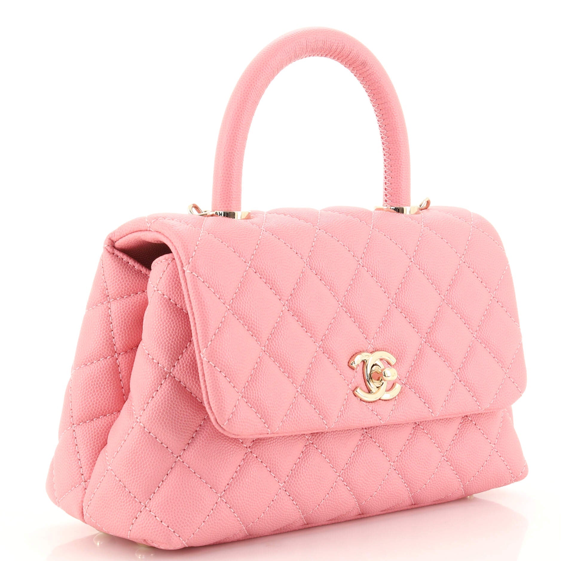 Coco Top Handle Bag Quilted Caviar Mini