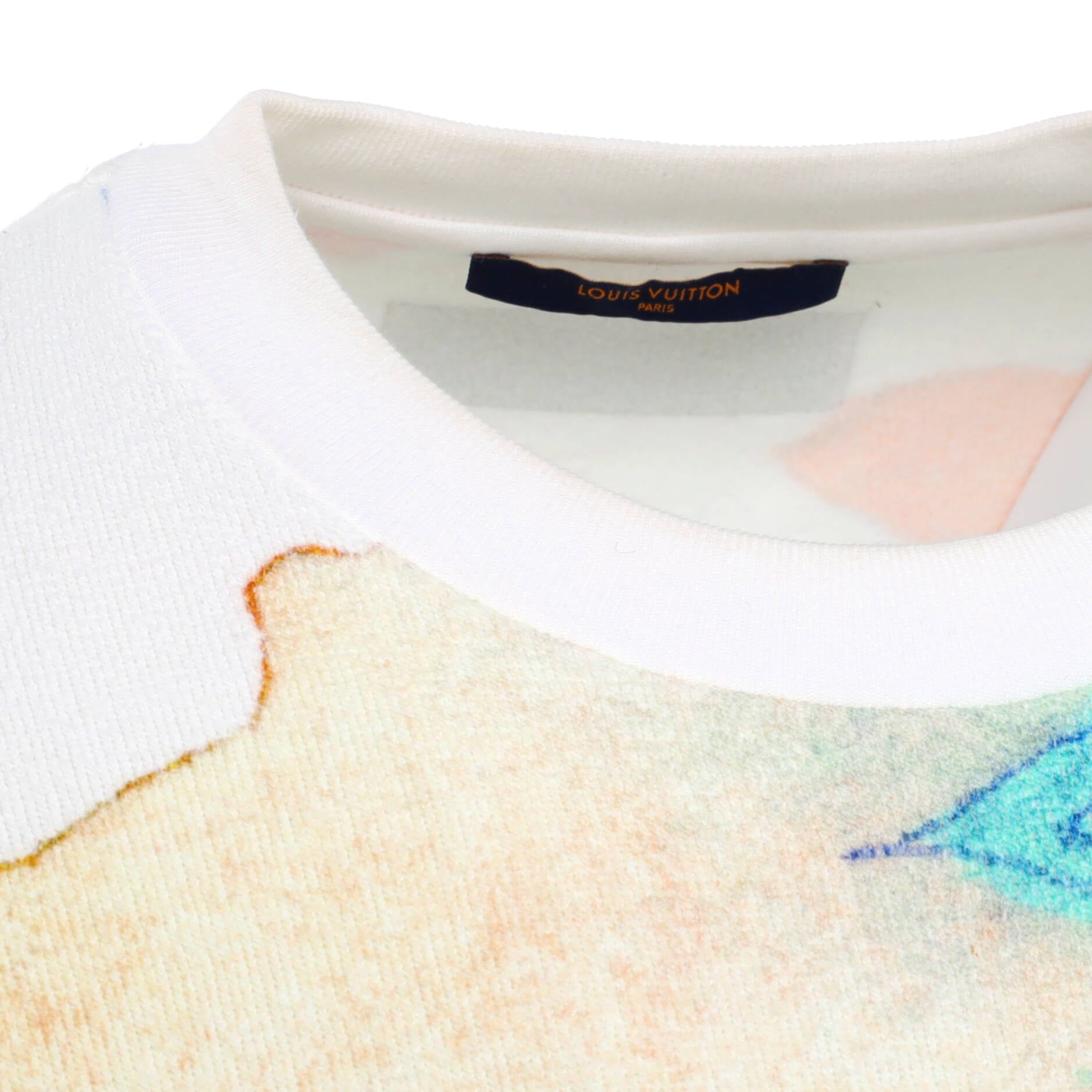 Men's Watercolor Giant Monogram Crewneck Sweatshirt Cotton Blend