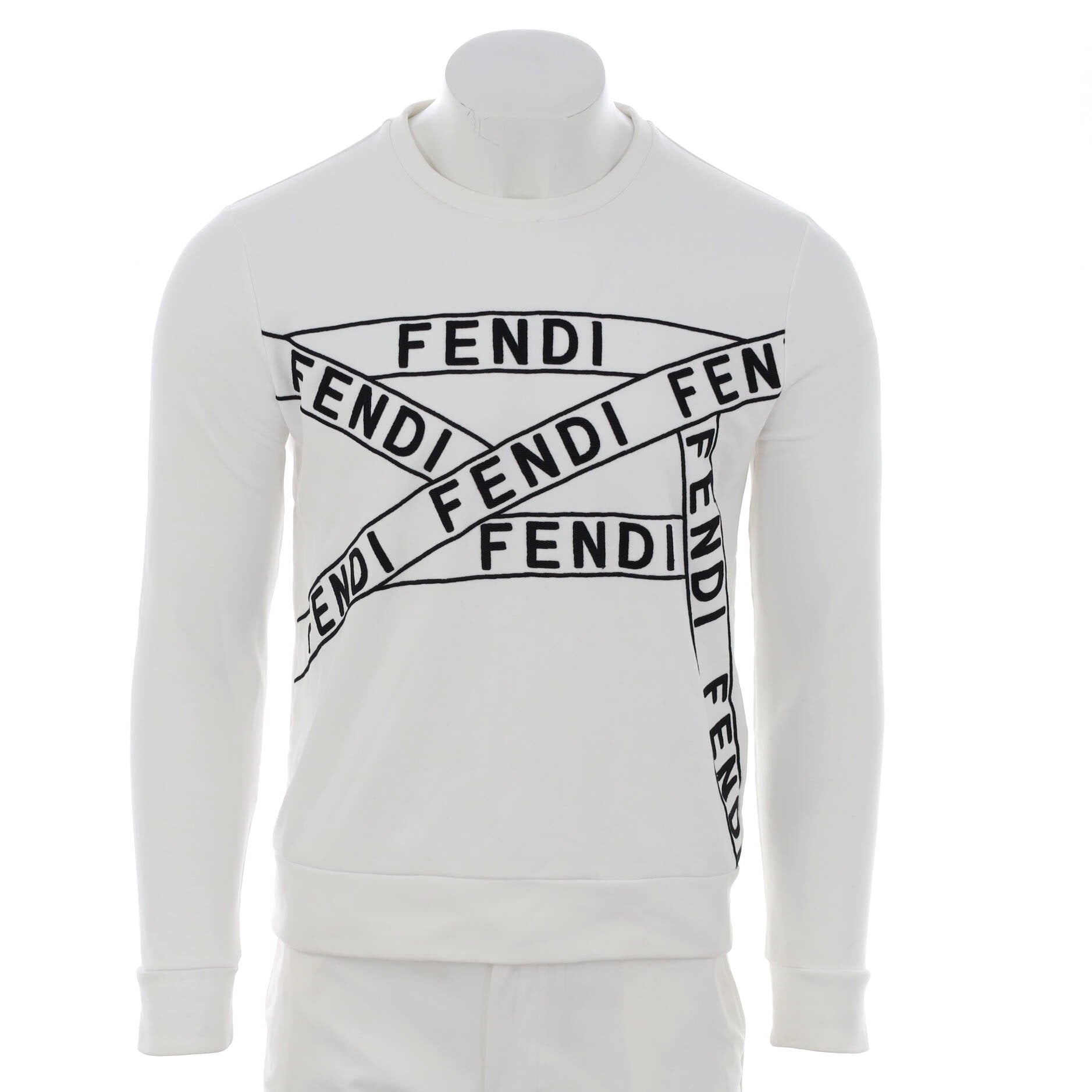 Men's Logo Tape Crewneck Sweatshirt Cotton Blend