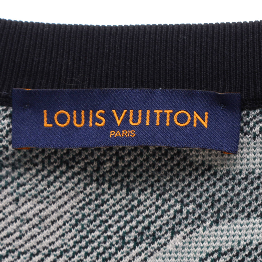 Men's Allover Logo Camoflauge Jacquard Crewneck Sweatshirt Cotton