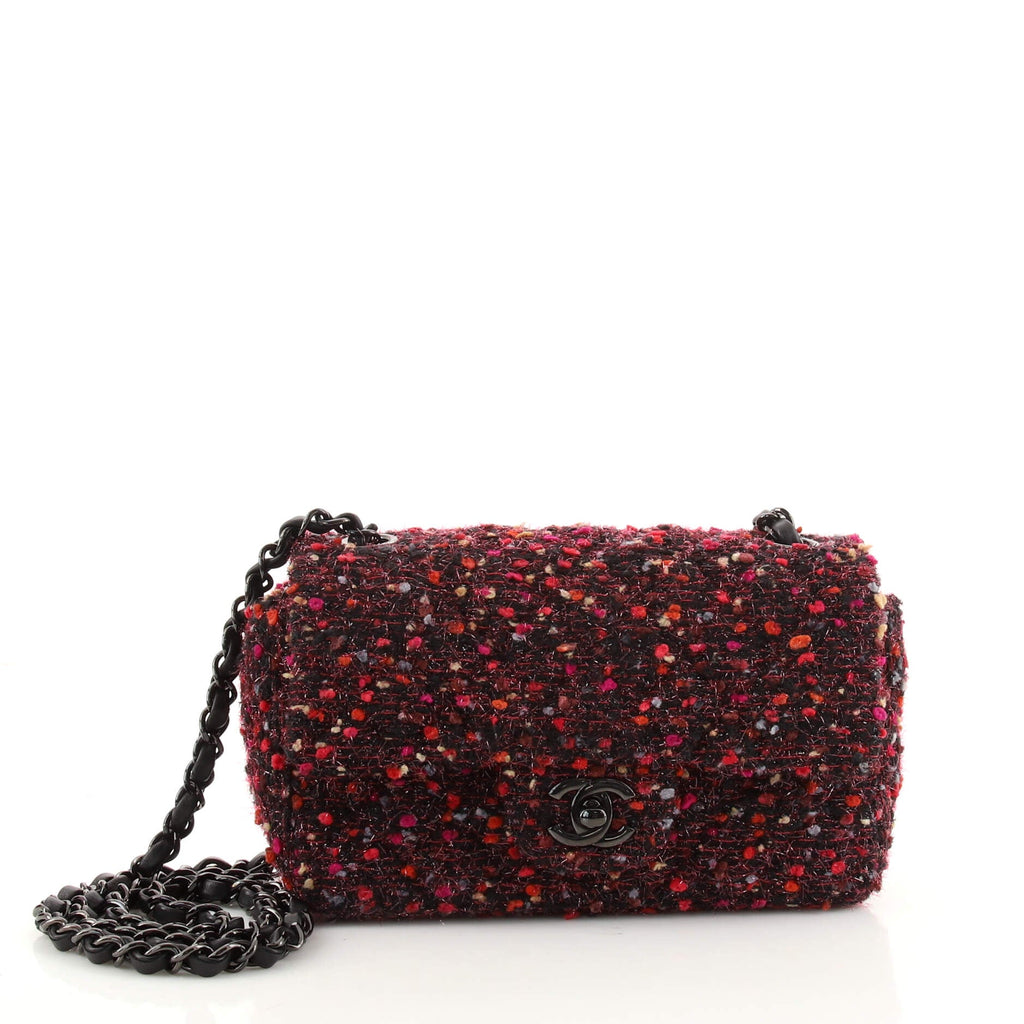Classic Single Flap Bag Quilted Tweed Mini
