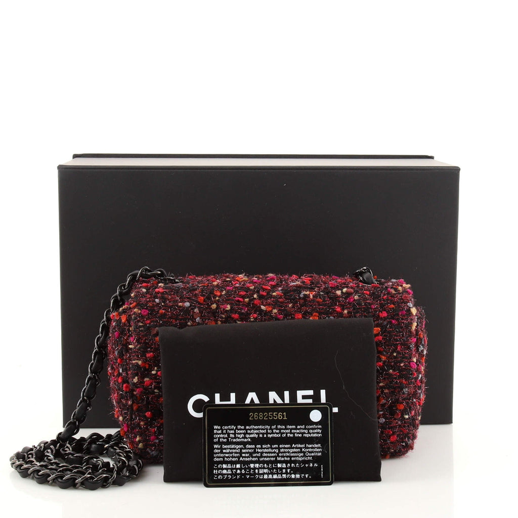 Classic Single Flap Bag Quilted Tweed Mini