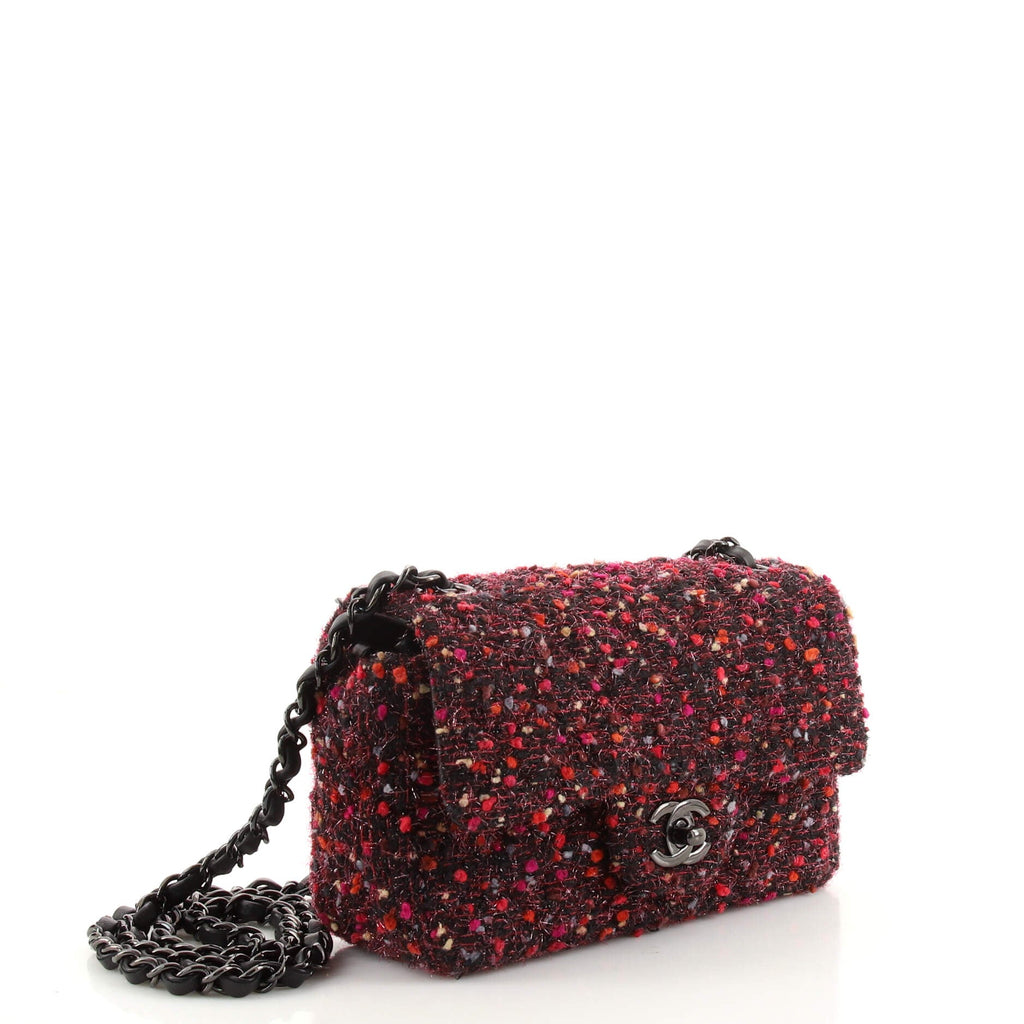 Classic Single Flap Bag Quilted Tweed Mini