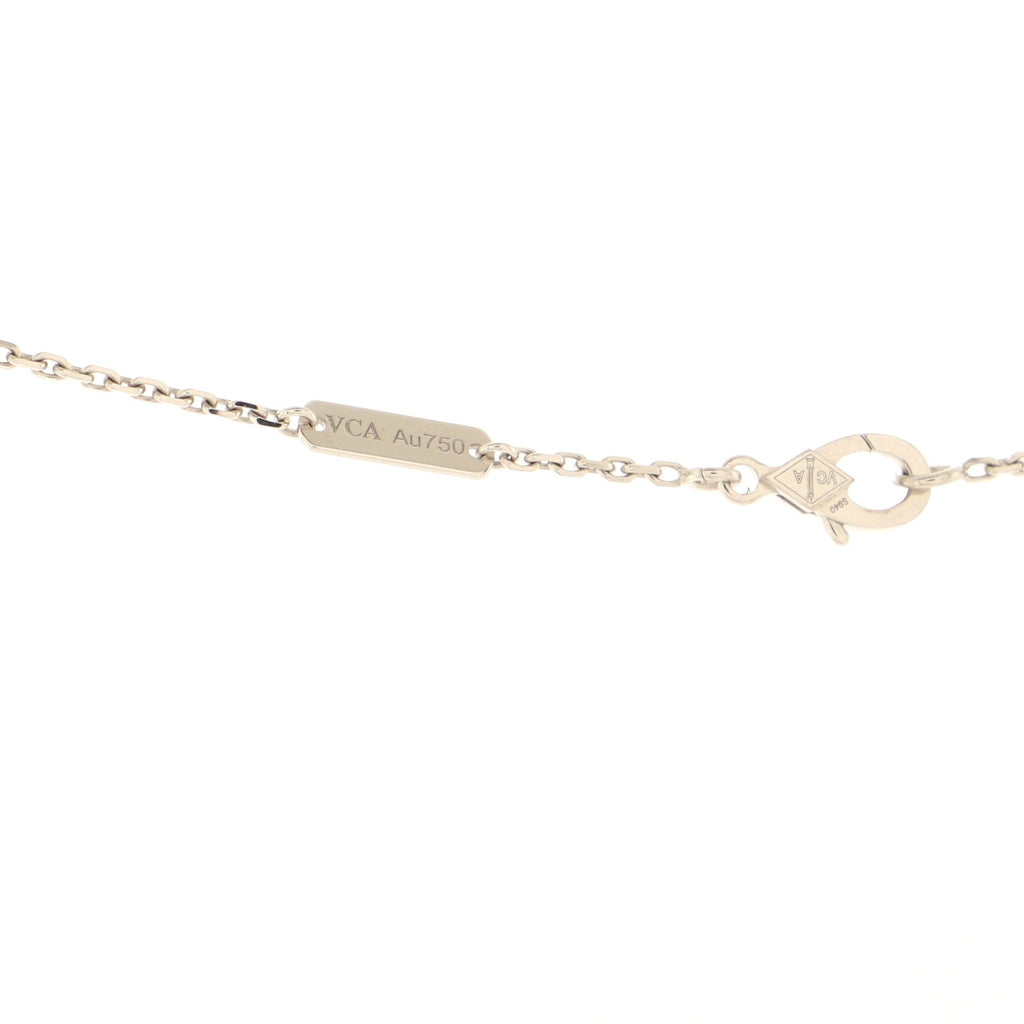 Vintage Alhambra Pendant Necklace 18K White Gold and Diamonds