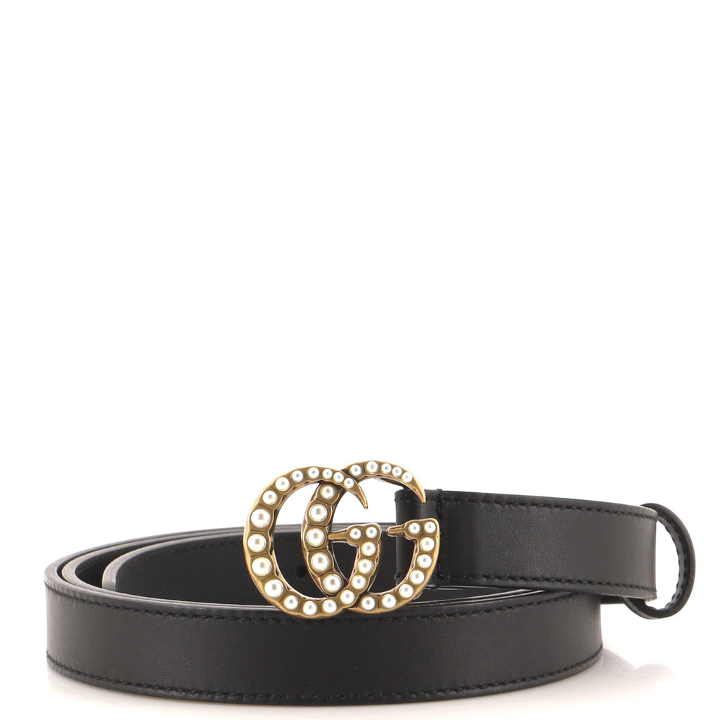 Pearly GG Marmont Belt Leather Thin 90