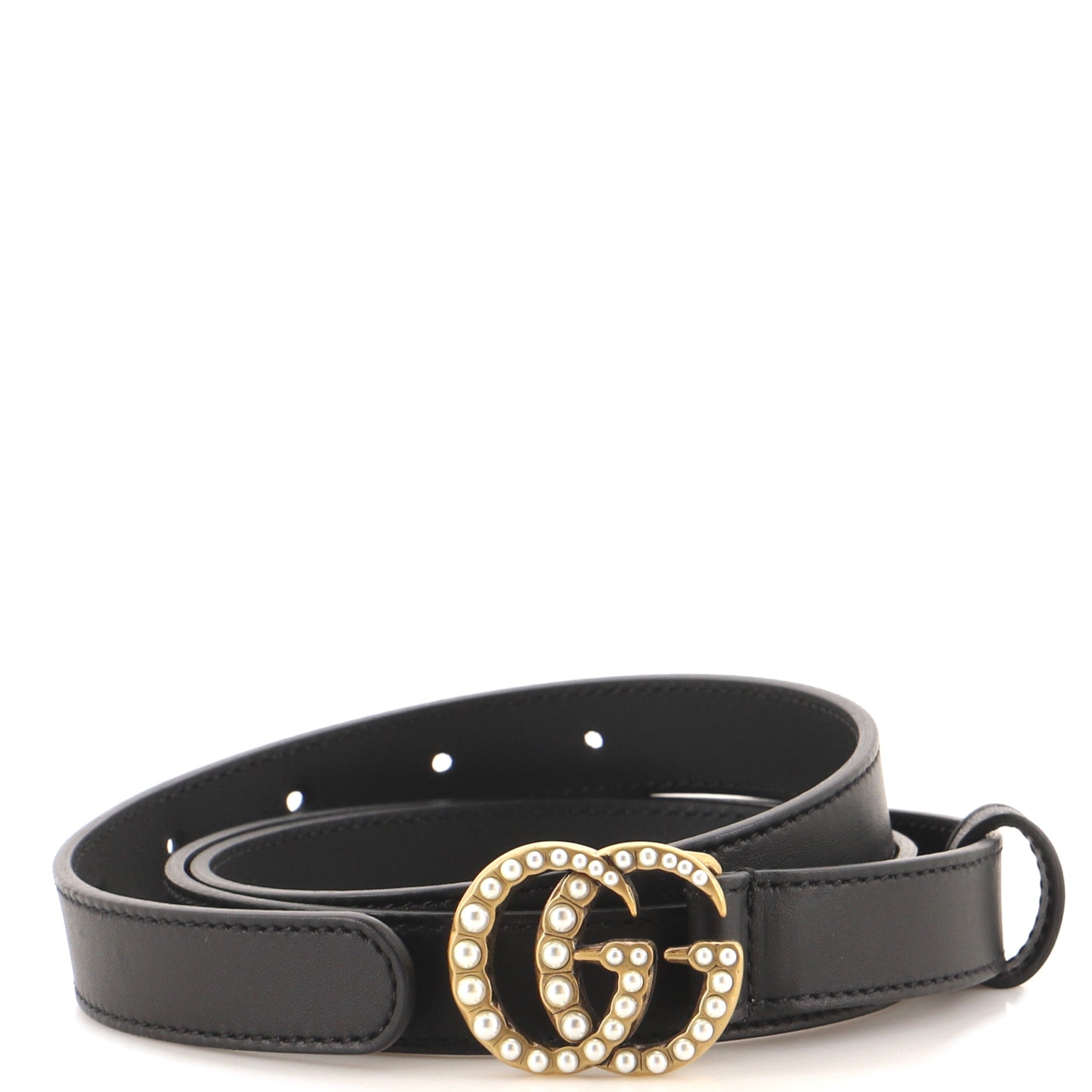 Pearly GG Marmont Belt Leather Thin 90