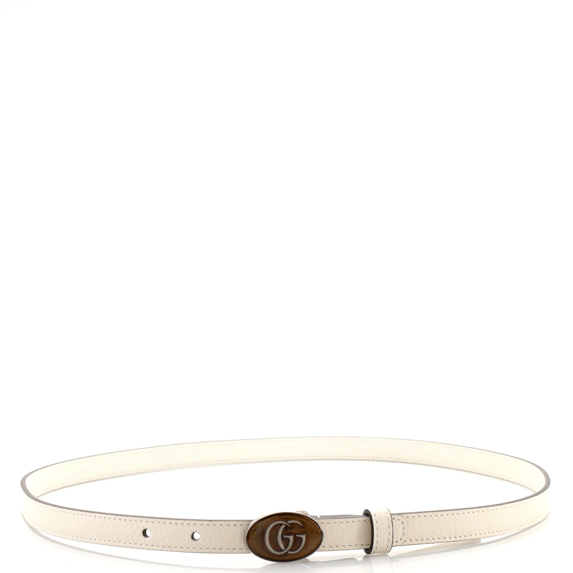 GG Oval Buckle Belt Leather with Enamel Thin 90