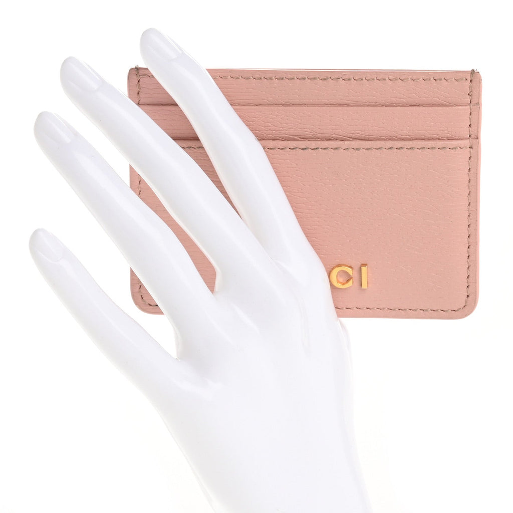 Calfskin Script  Holder Light Pink