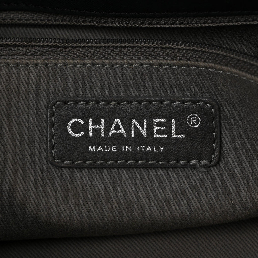 Iridescent Calfskin Glint Flap Black