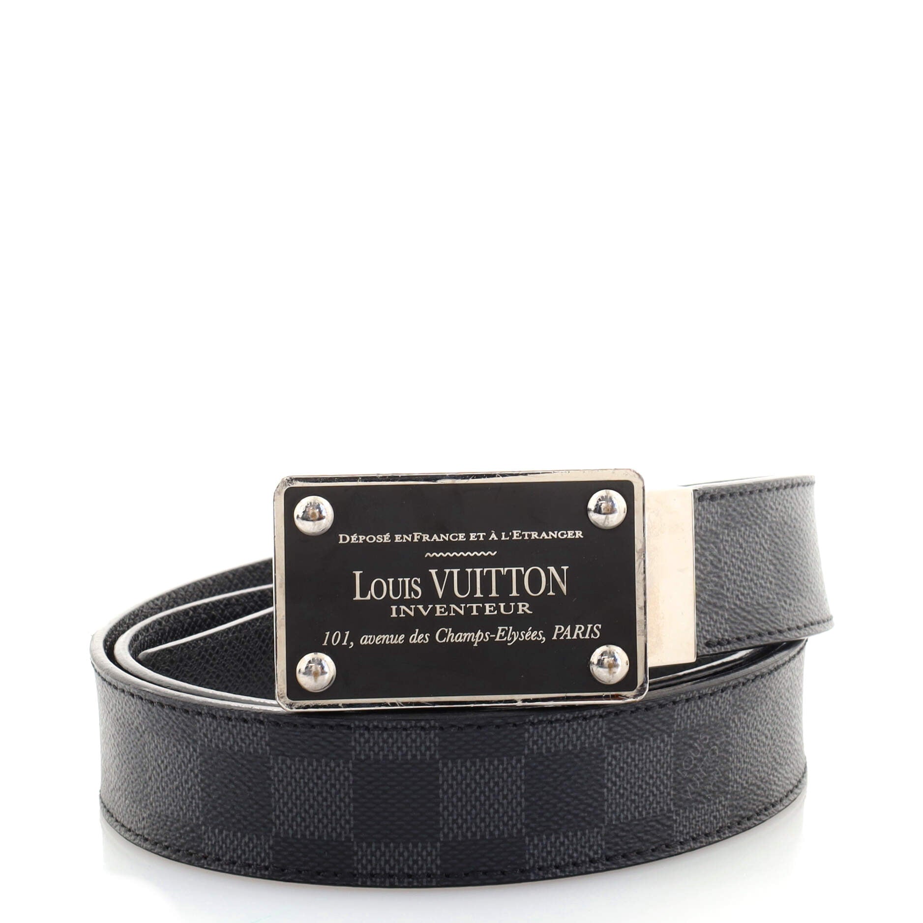 Inventeur Belt Damier Graphite Medium 110