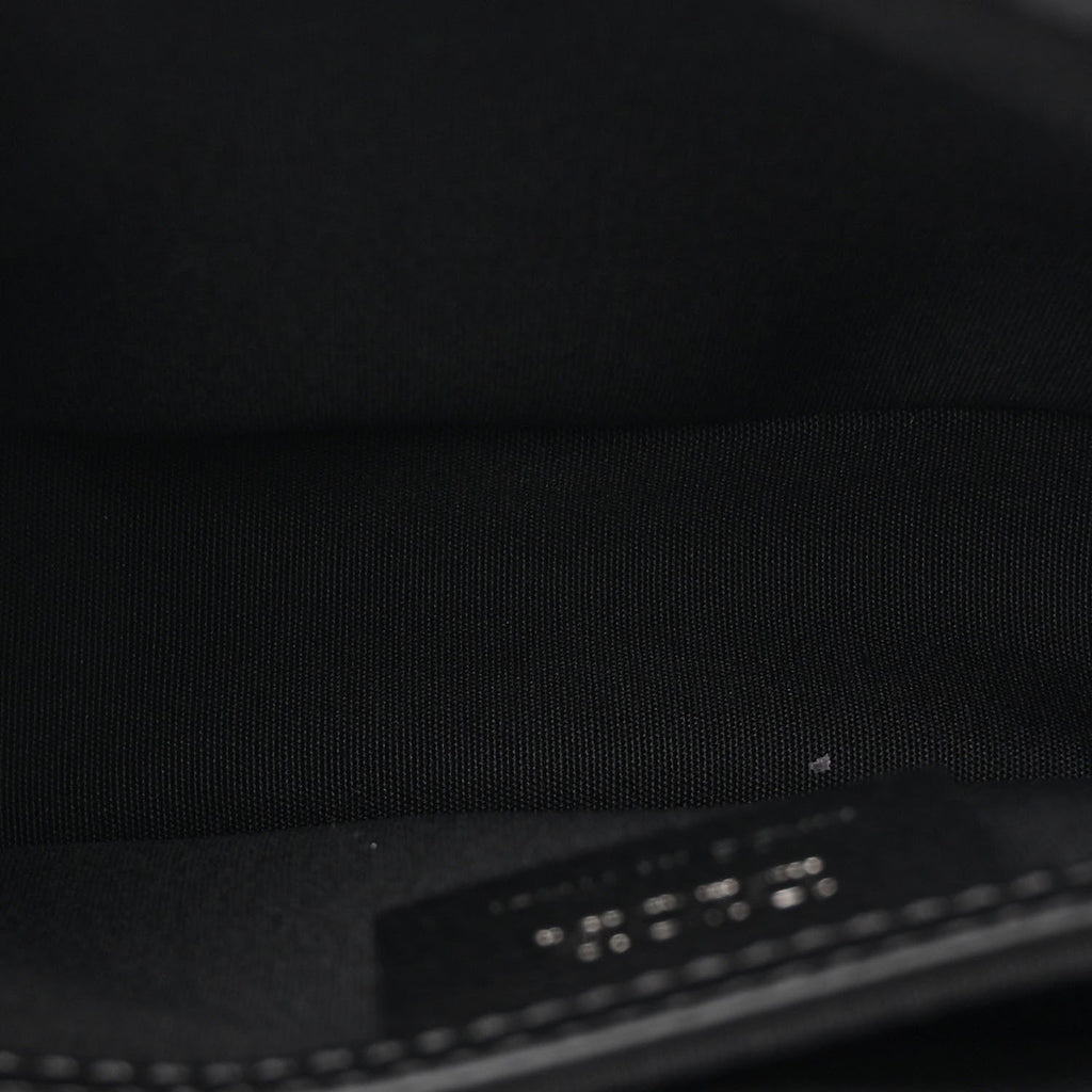 Oblique Jacquard Grained Calfskin Mini Saddle Messenger Bag With Flap Black