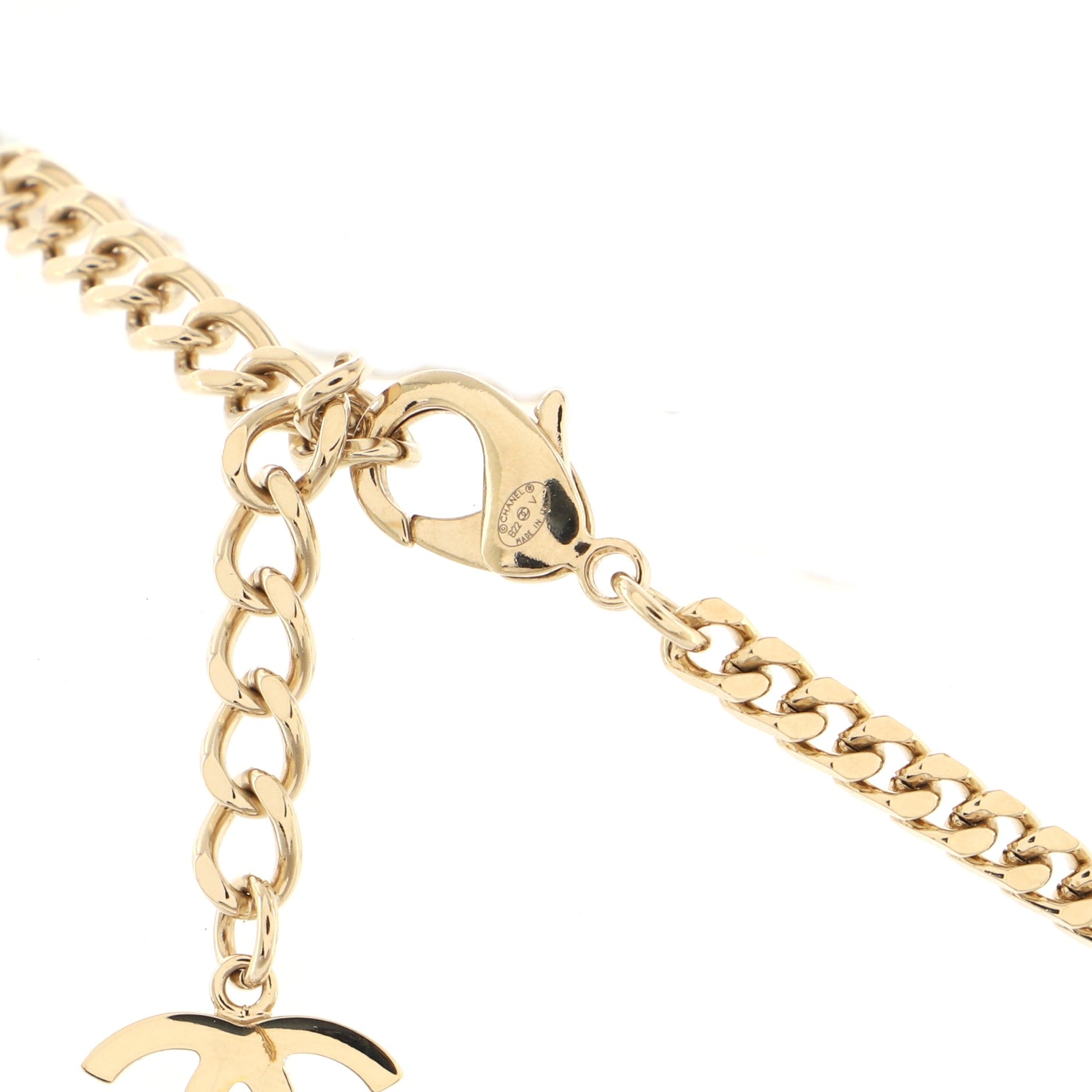 CC Link Choker Necklace Metal with Crystals