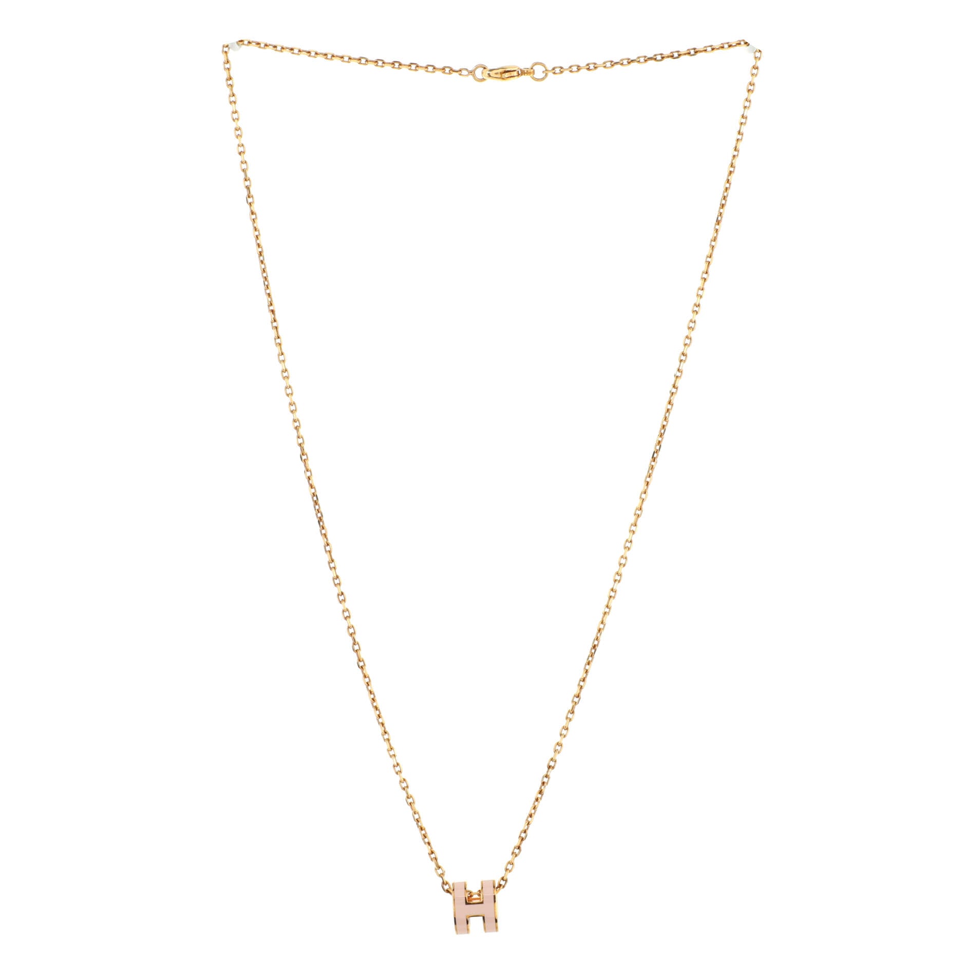 Pop H Pendant Chain Necklace Metal and Enamel Mini