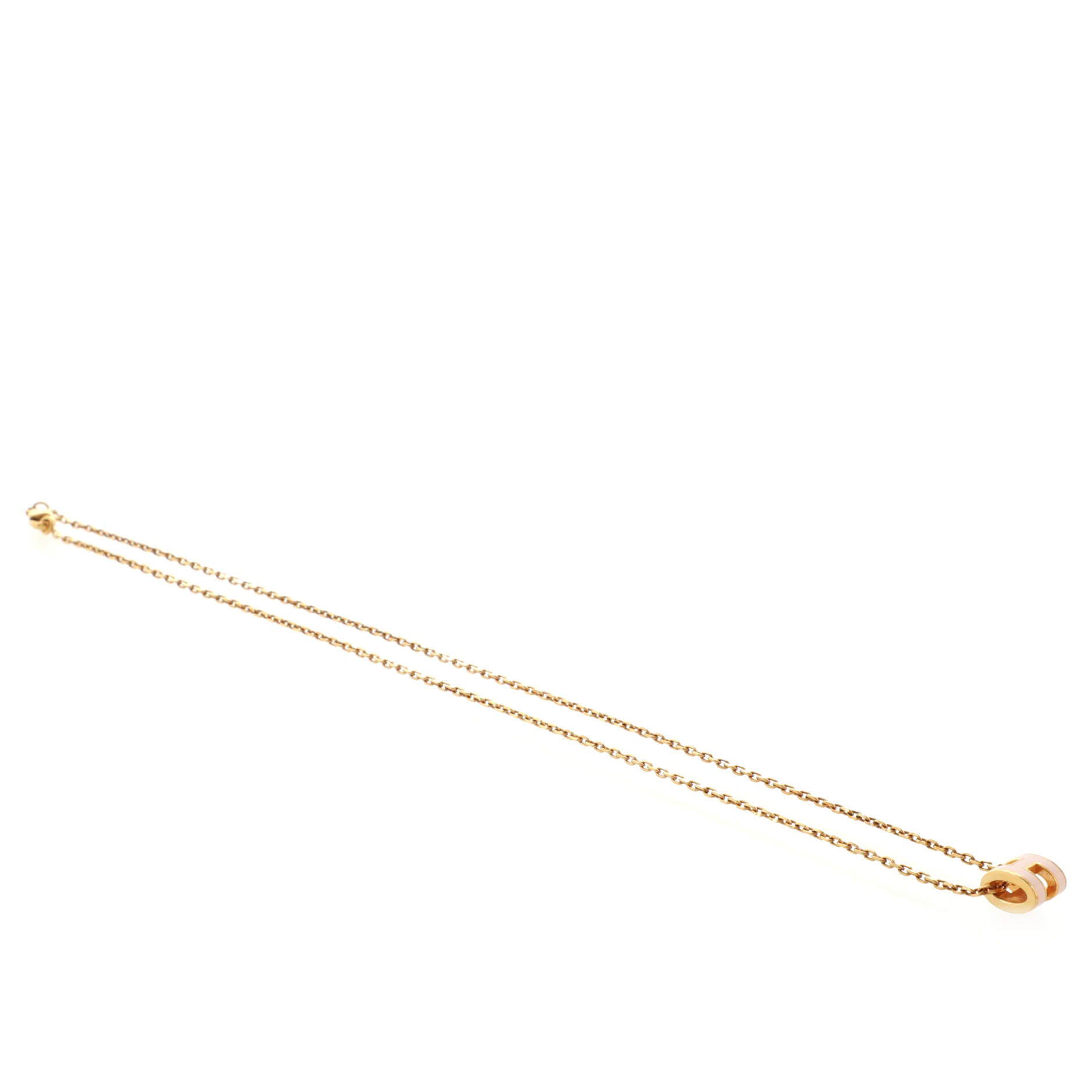 Pop H Pendant Chain Necklace Metal and Enamel Mini