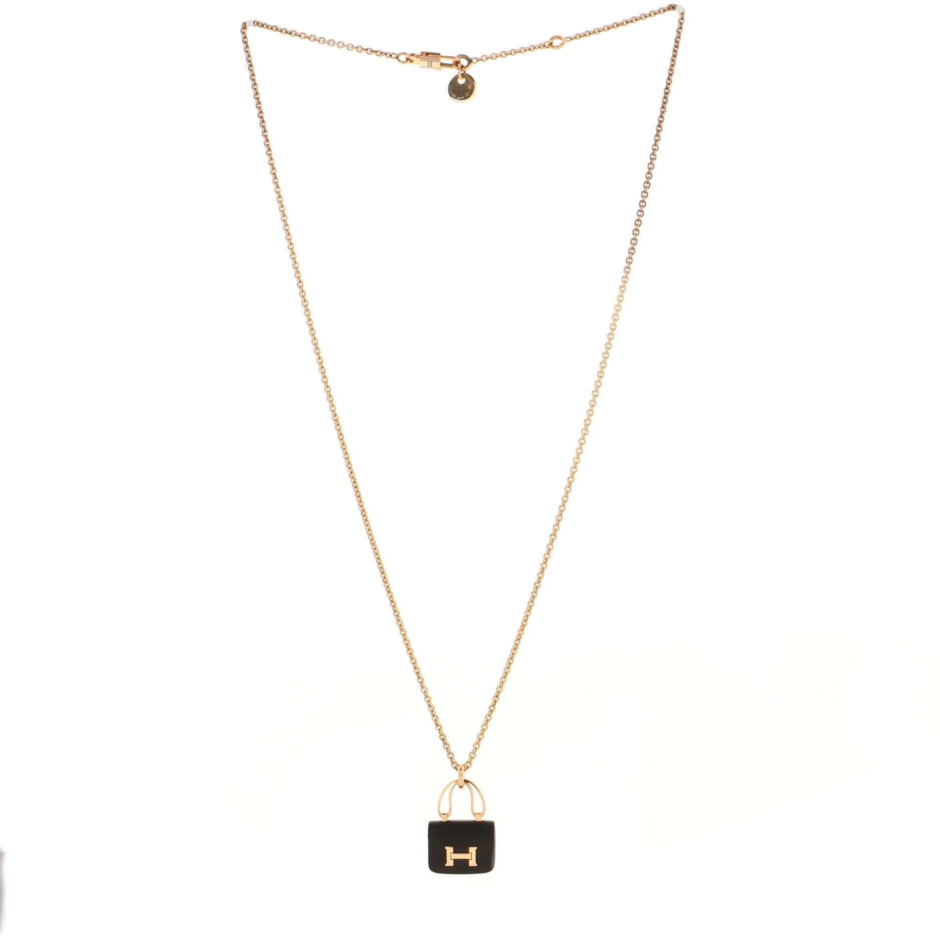Amulettes Constance Pendant NM Necklace 18K Rose Gold with Black Jade