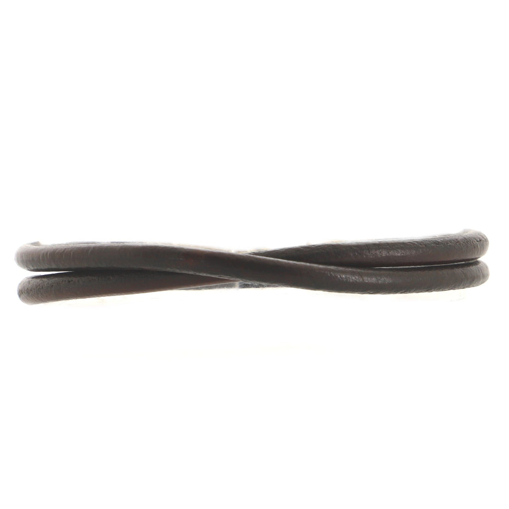 Paloma Picasso Knot Double Wrap Bracelet 18K Rose Gold and Leather