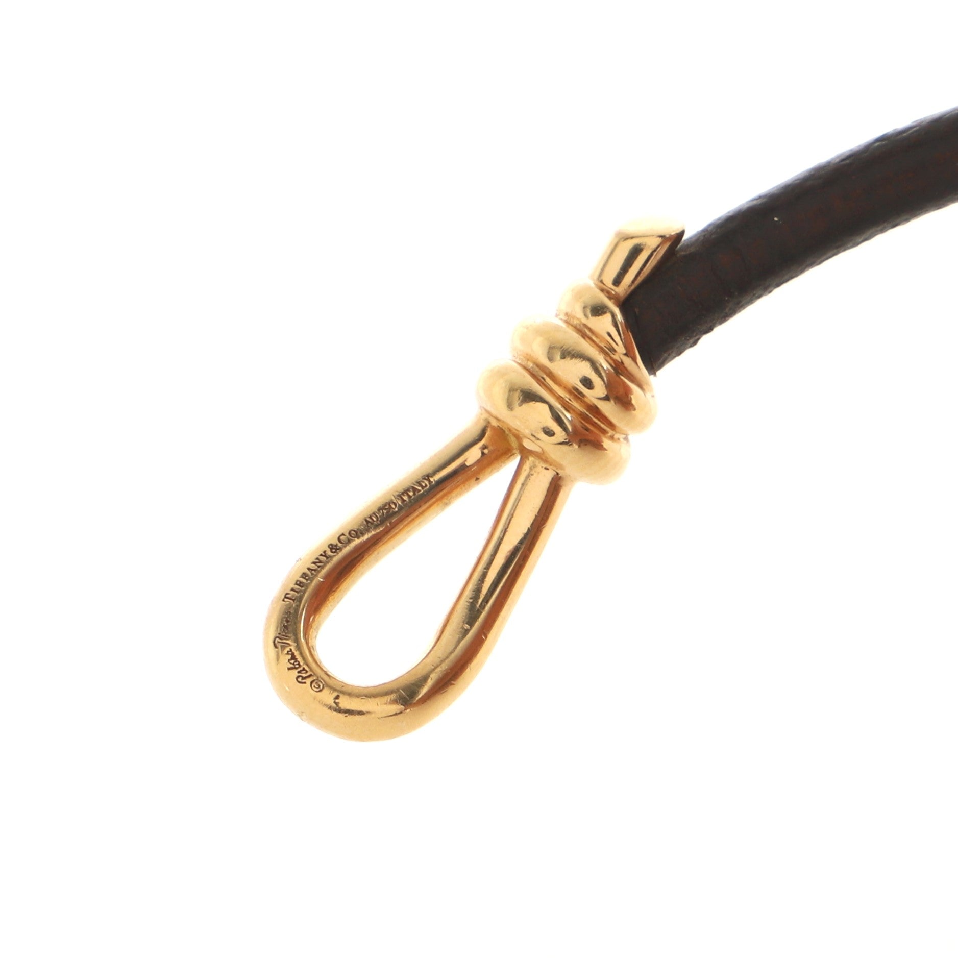 Paloma Picasso Knot Double Wrap Bracelet 18K Rose Gold and Leather