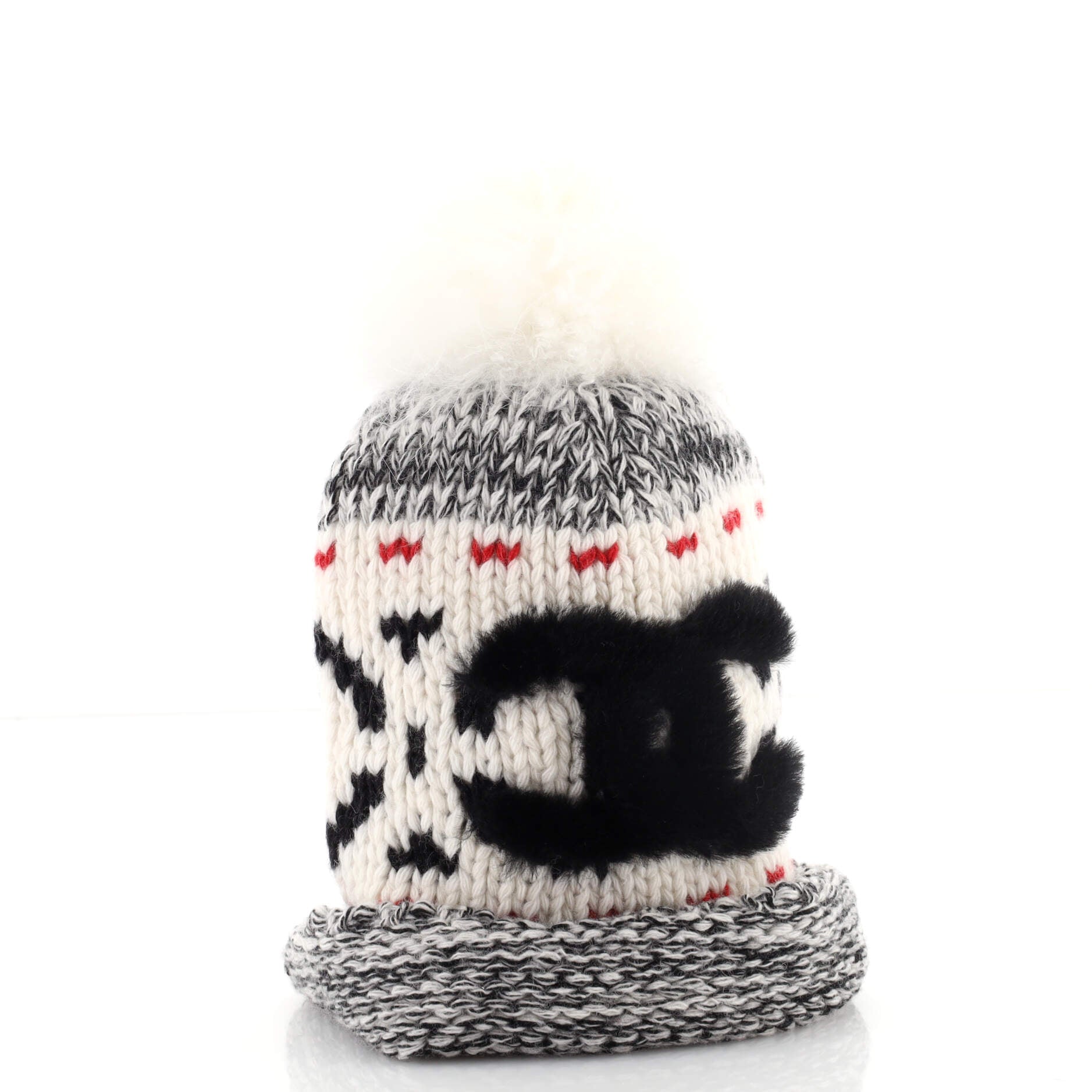 Multi CC Pom Pom Beanie Wool and Shearling XXL