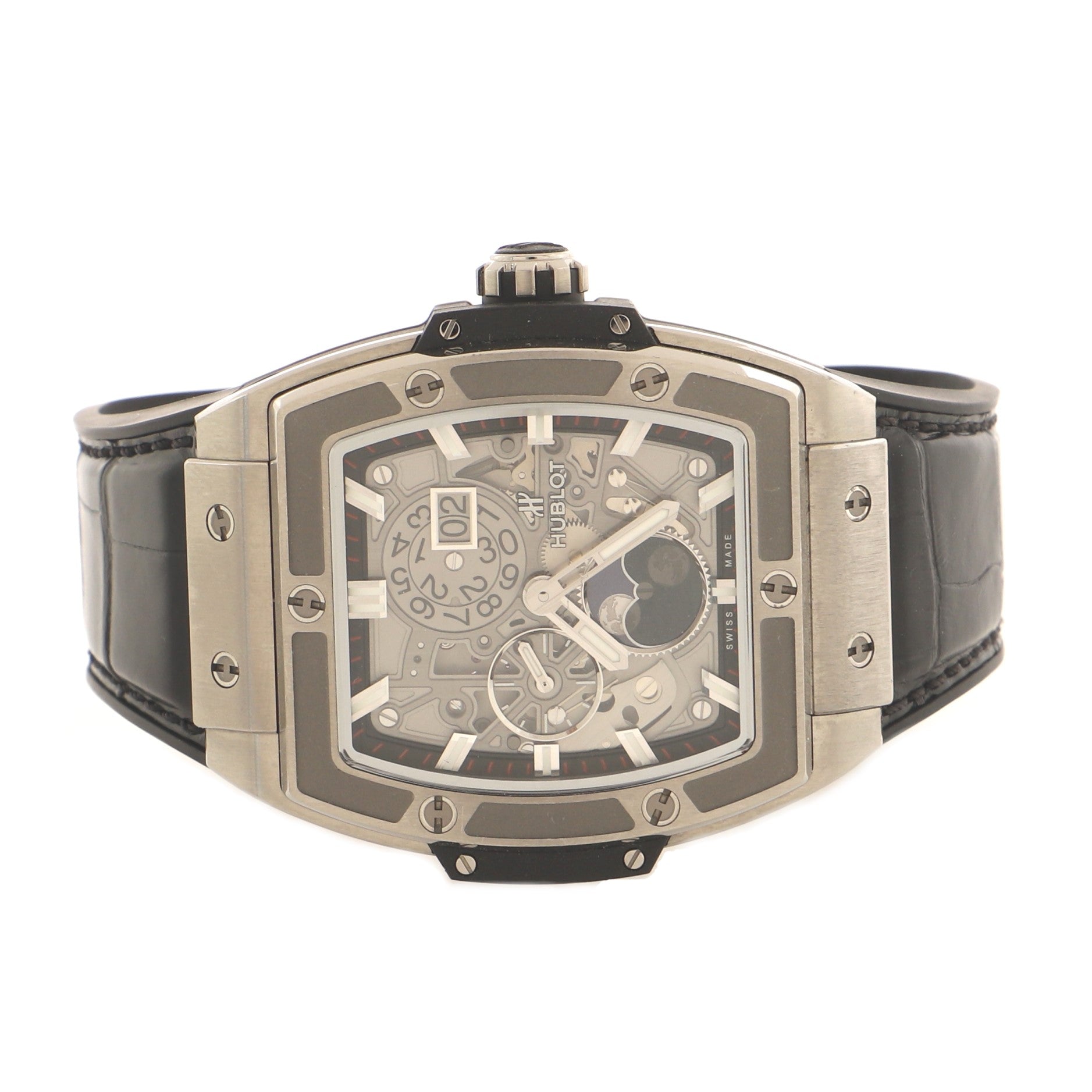Spirit of Big Bang Moonphase Chronograph Automatic Watch Titanium and Alligator 44