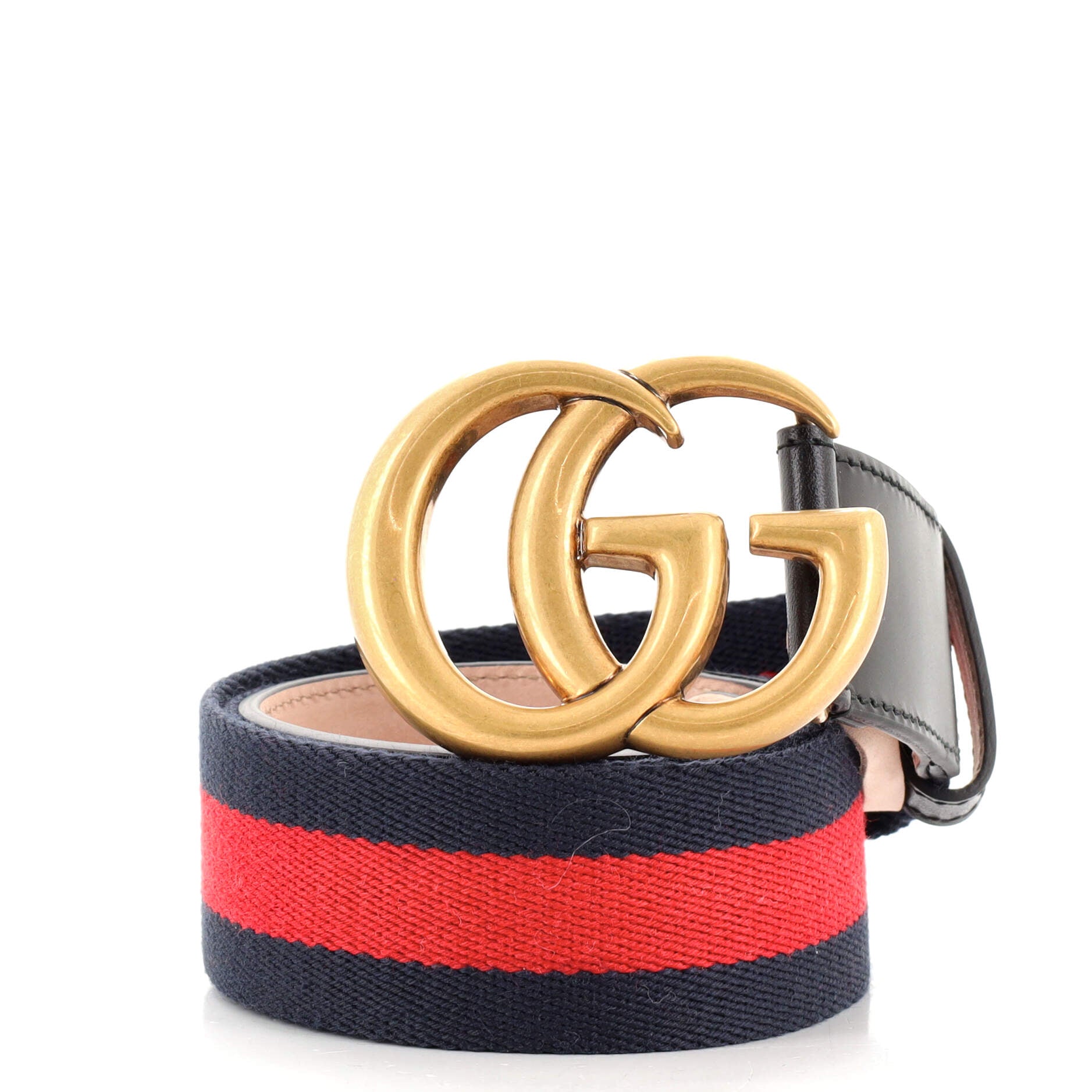 GG Marmont Web Belt Canvas and Leather Wide 85