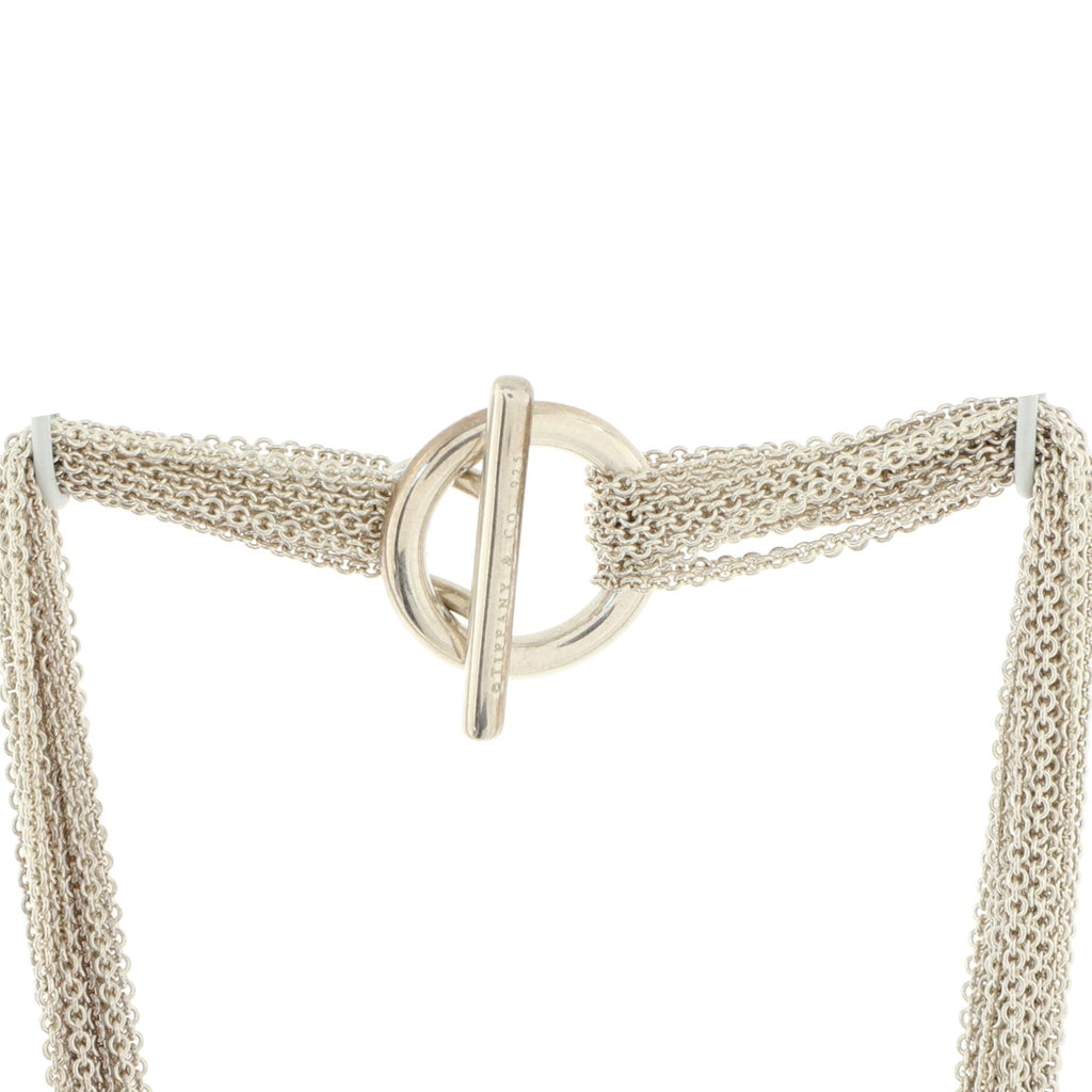 Multi Strand Heart Necklace Sterling Silver