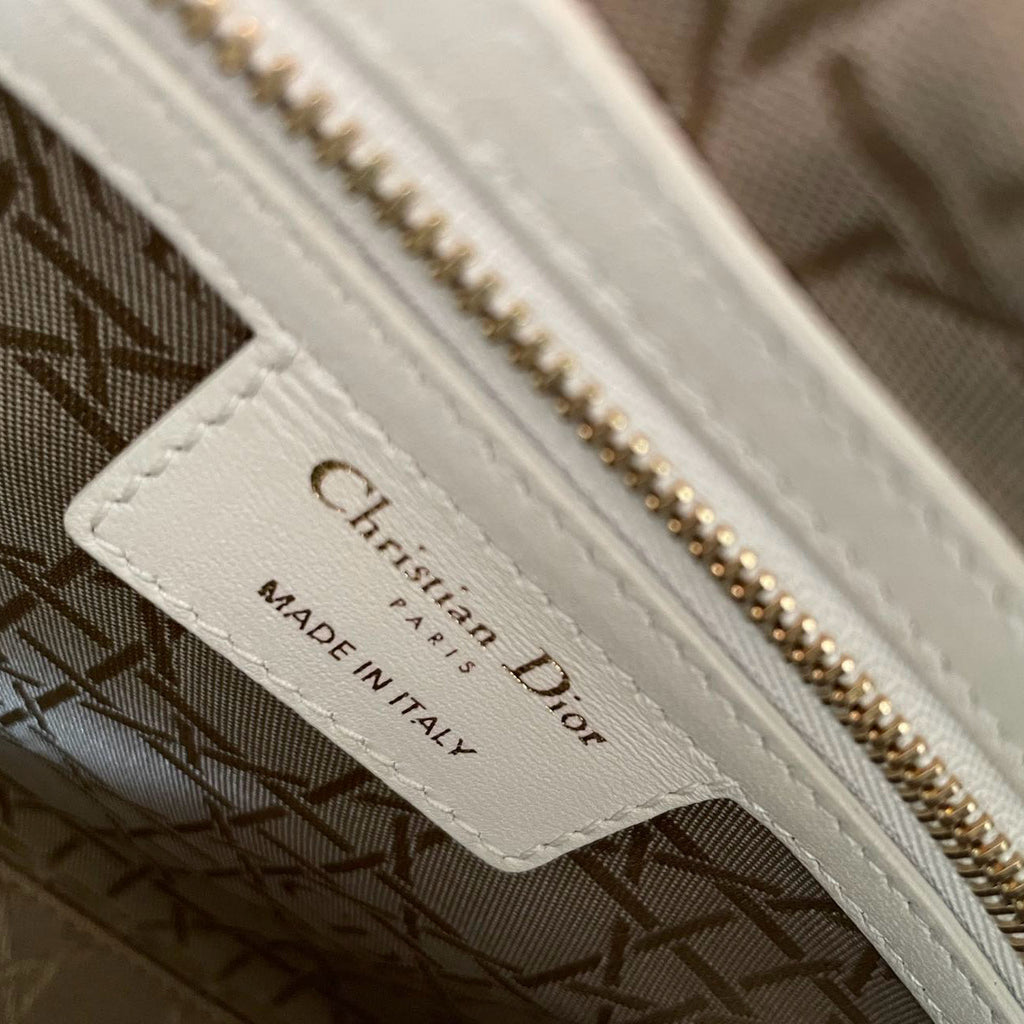 Christian Dior White Lady Dior Medium Bag
