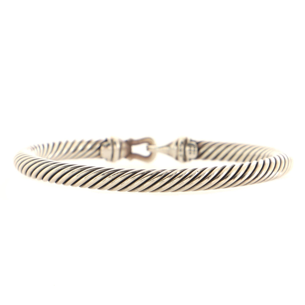 Cable Buckle Bracelet Sterling Silver with 18K Yellow Gold 5mm