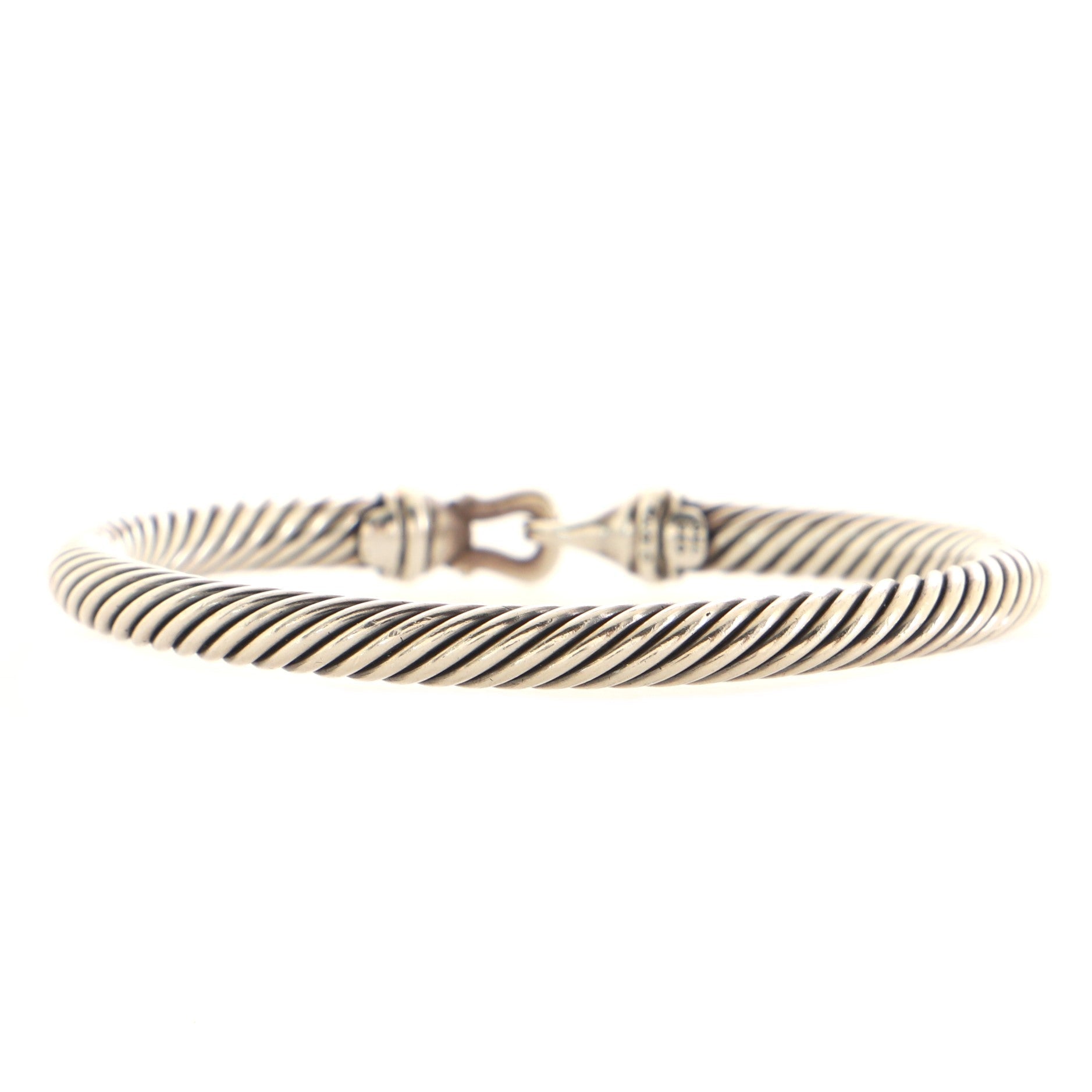 Cable Buckle Bracelet Sterling Silver with 18K Yellow Gold 5mm