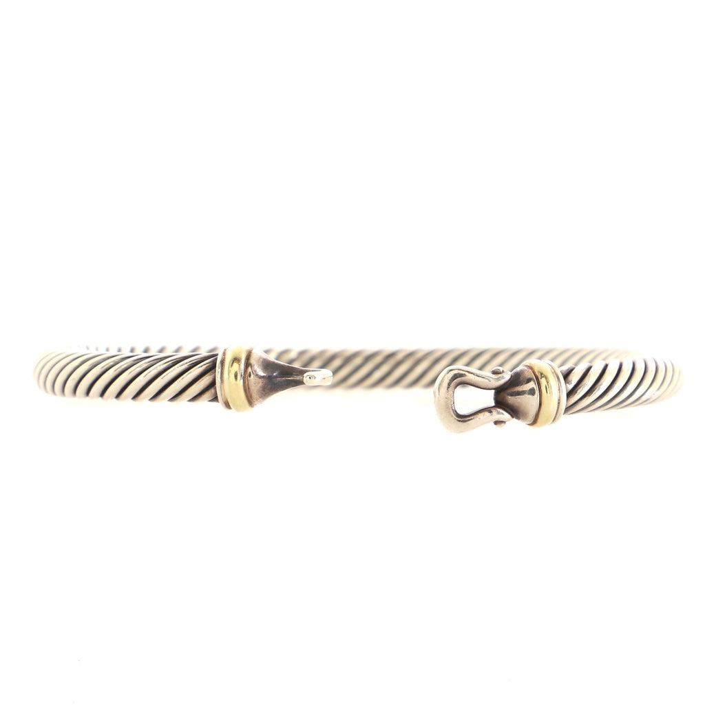 Cable Buckle Bracelet Sterling Silver with 18K Yellow Gold 5mm