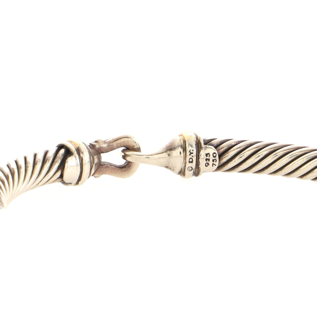 Cable Buckle Bracelet Sterling Silver with 18K Yellow Gold 5mm
