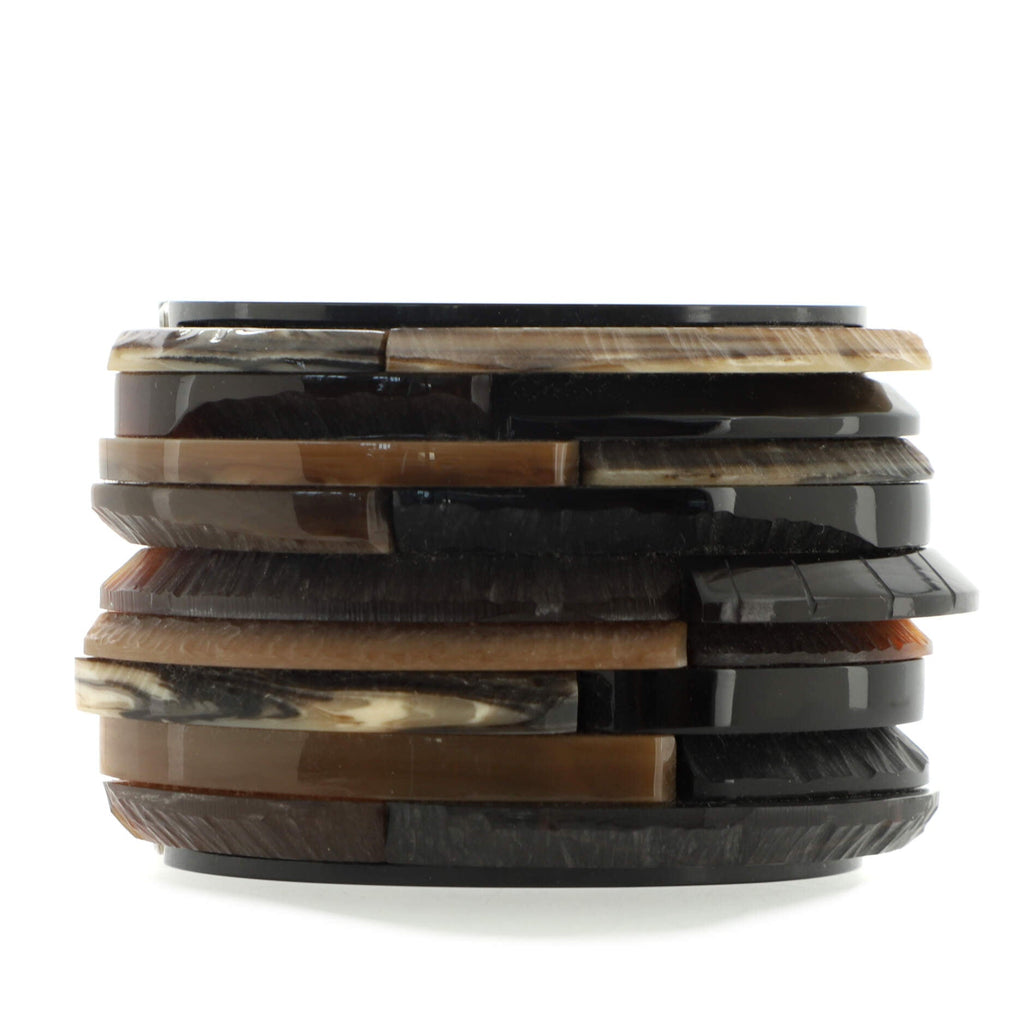 3D Edge CC Bangle Bracelet Metal and Resin Wide