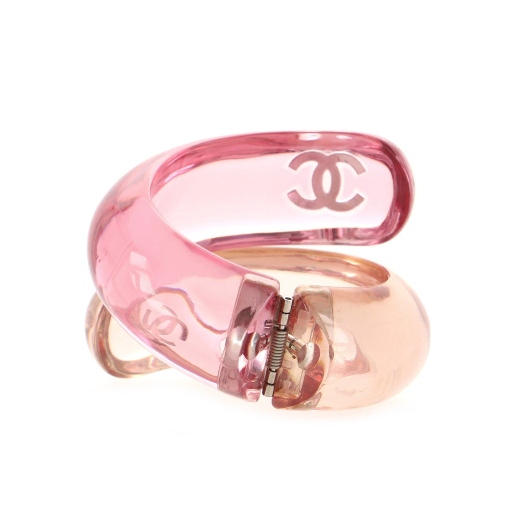CC Hinged Cuff Bracelet Resin with Crystal Embellished Metal