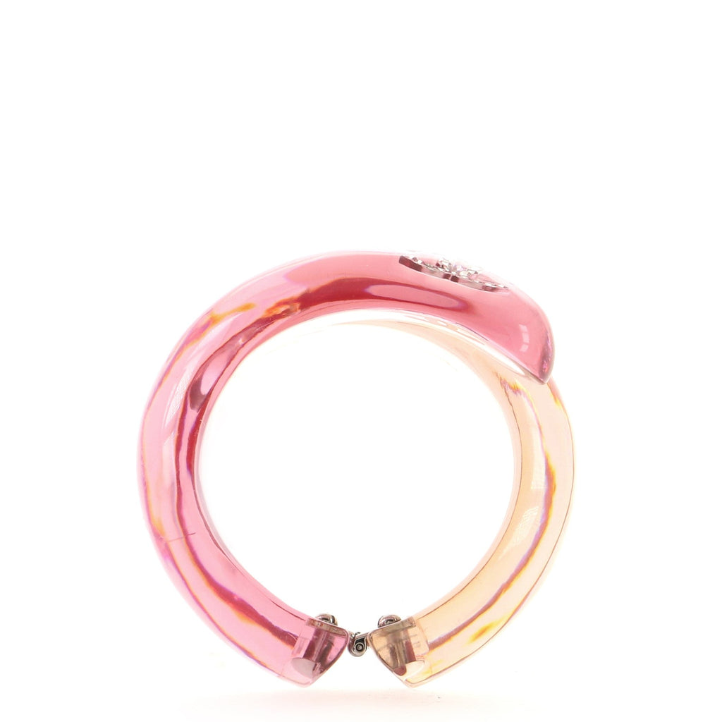 CC Hinged Cuff Bracelet Resin with Crystal Embellished Metal