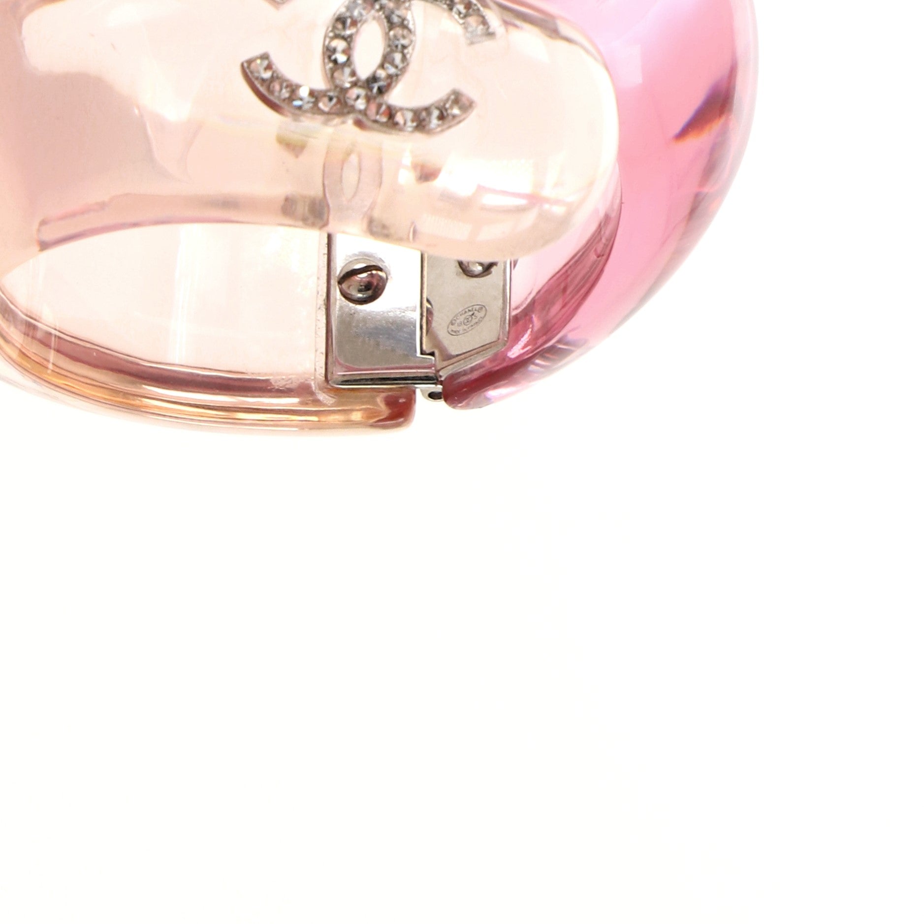 CC Hinged Cuff Bracelet Resin with Crystal Embellished Metal