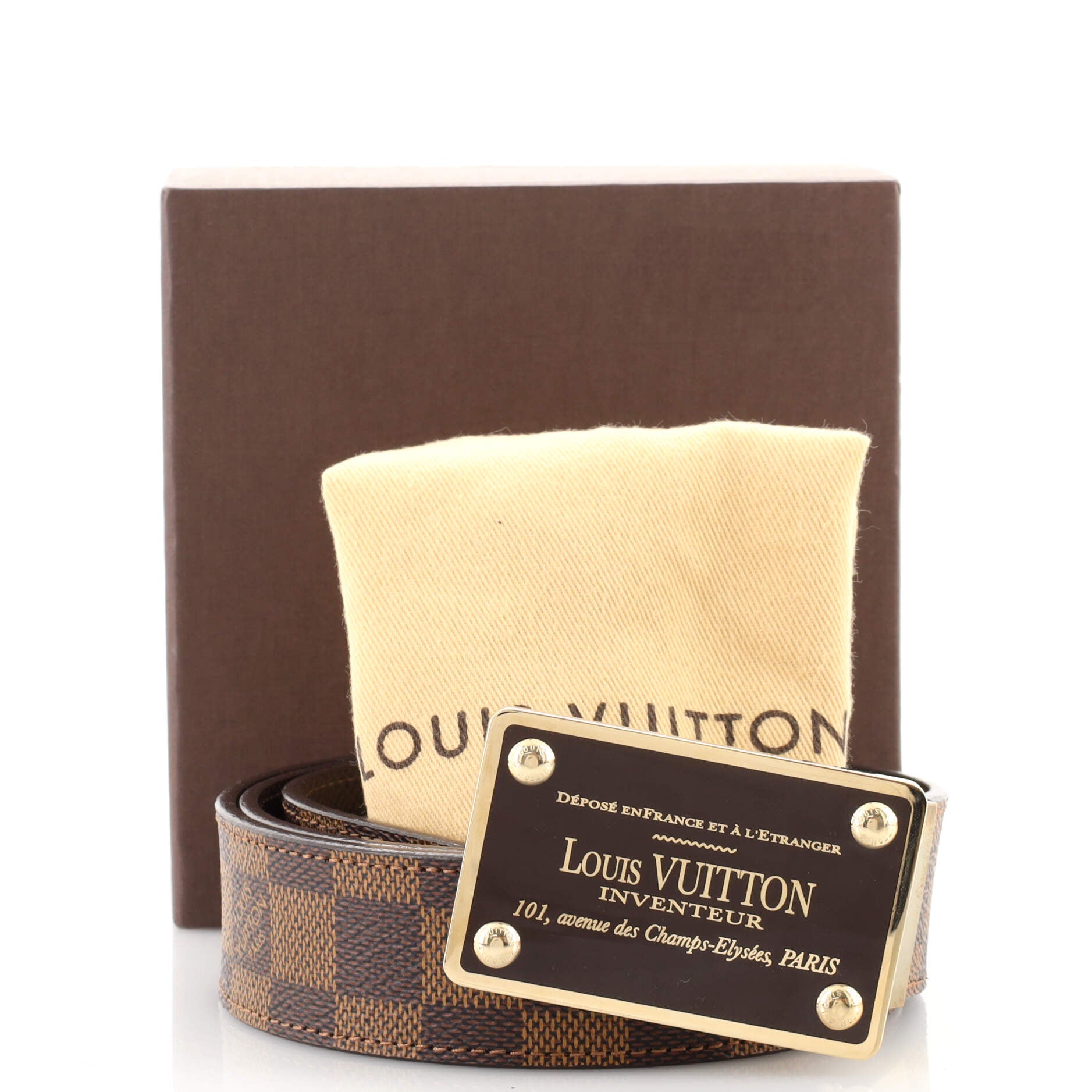 Inventeur Belt Damier Medium 85