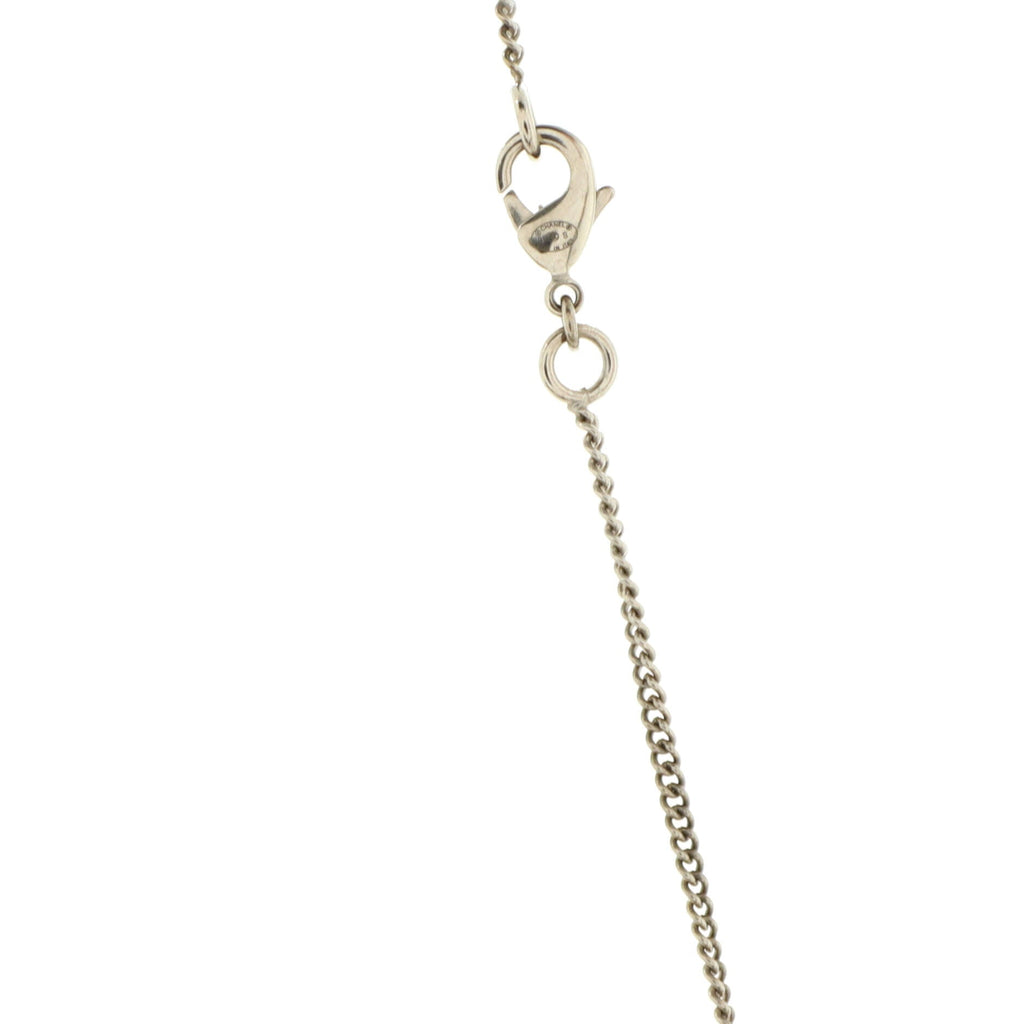 Square CC Drop Pendant Necklace Metal and Resin with Faux Pearls and Crystals