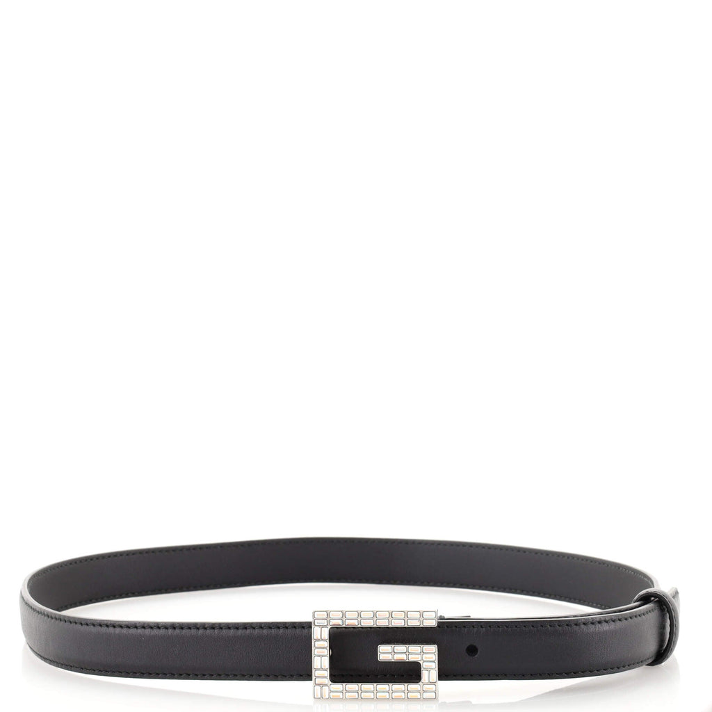 Madelyn Belt Leather with Crystal Buckle Thin 70