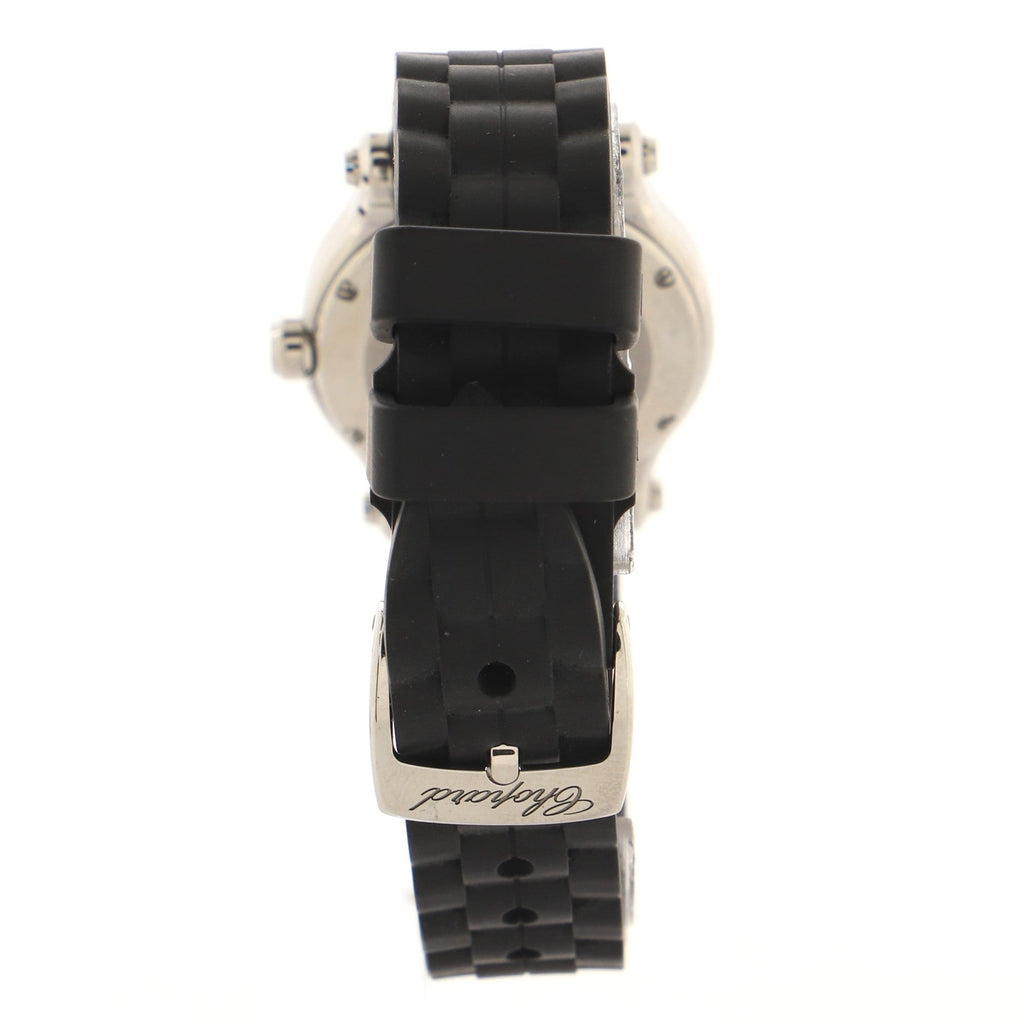 Happy Sport Quartz Watch Stainless Steel and Rubber with Floating Diamonds 30