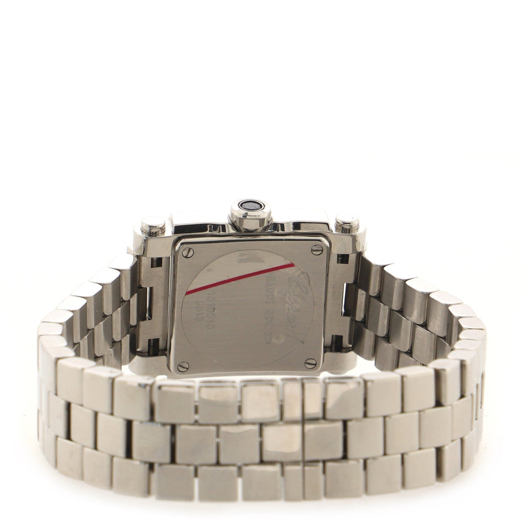Happy Sport Square Quartz Watch Stainless Steel with Floating Diamonds 23