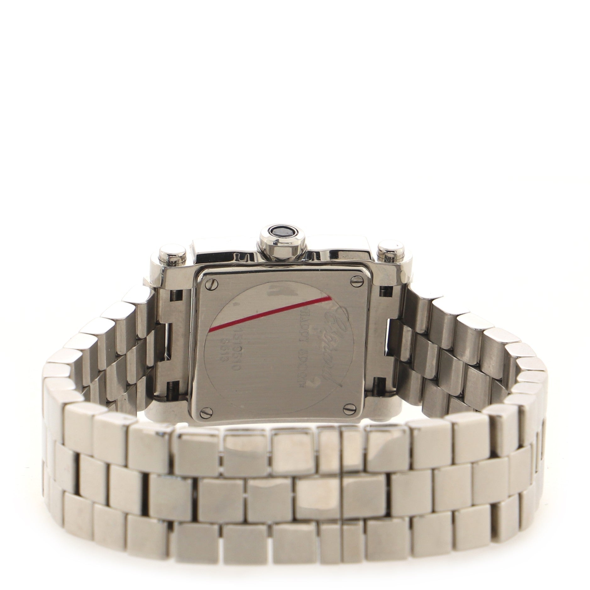 Happy Sport Square Quartz Watch Stainless Steel with Floating Diamonds 23