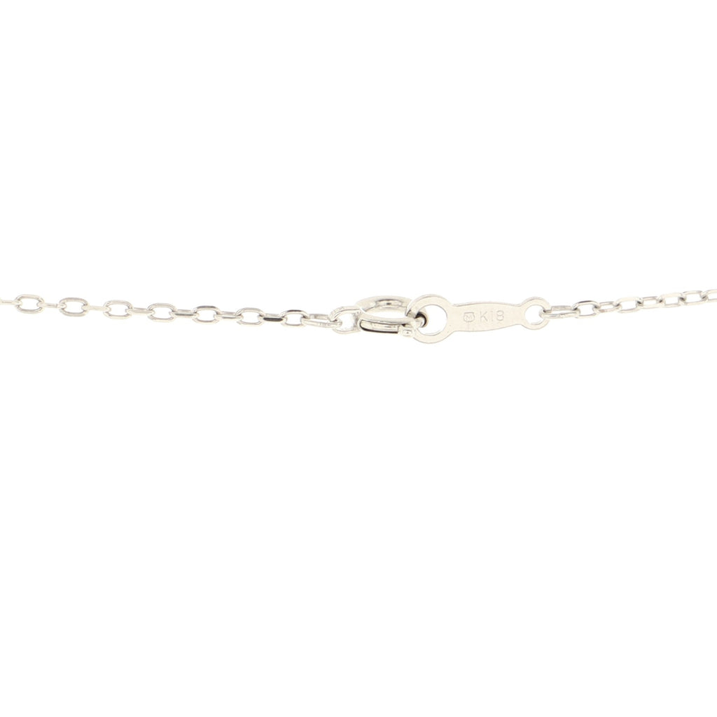 Olive Chandelier Pendant Necklace 18K White Gold and Pearl with Diamonds
